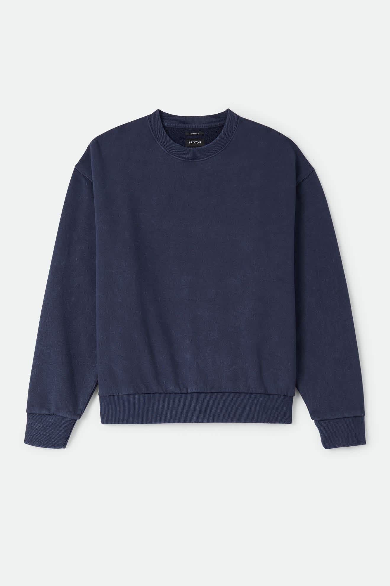 brixton-baseline-crew-fleece-sweatshirt-washed-navy image 1