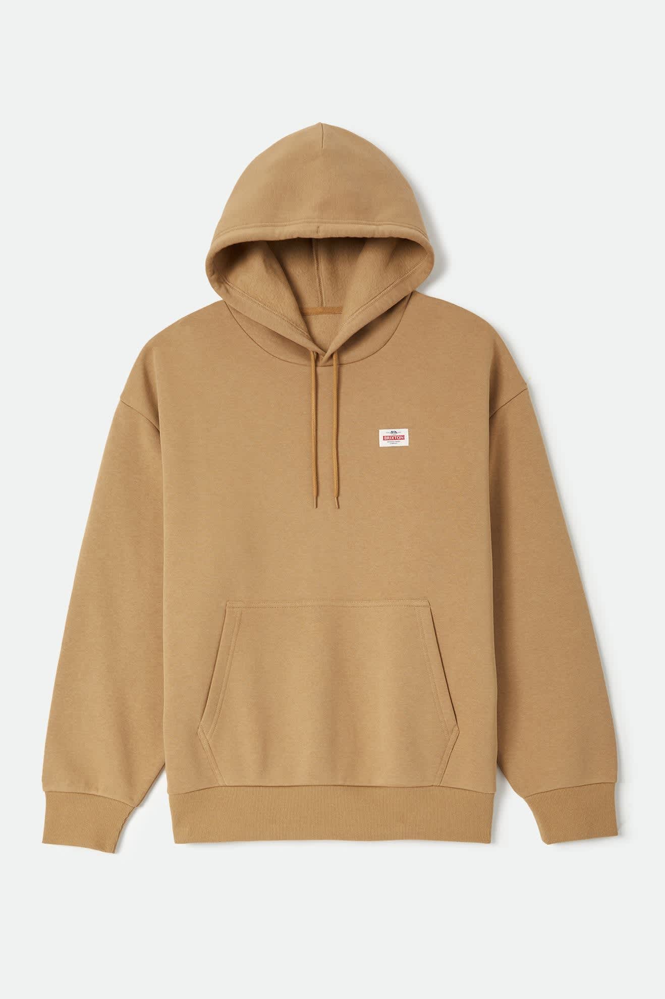 brixton-trademark-hood-hoodie-british-khaki-baumwollfleece image 1