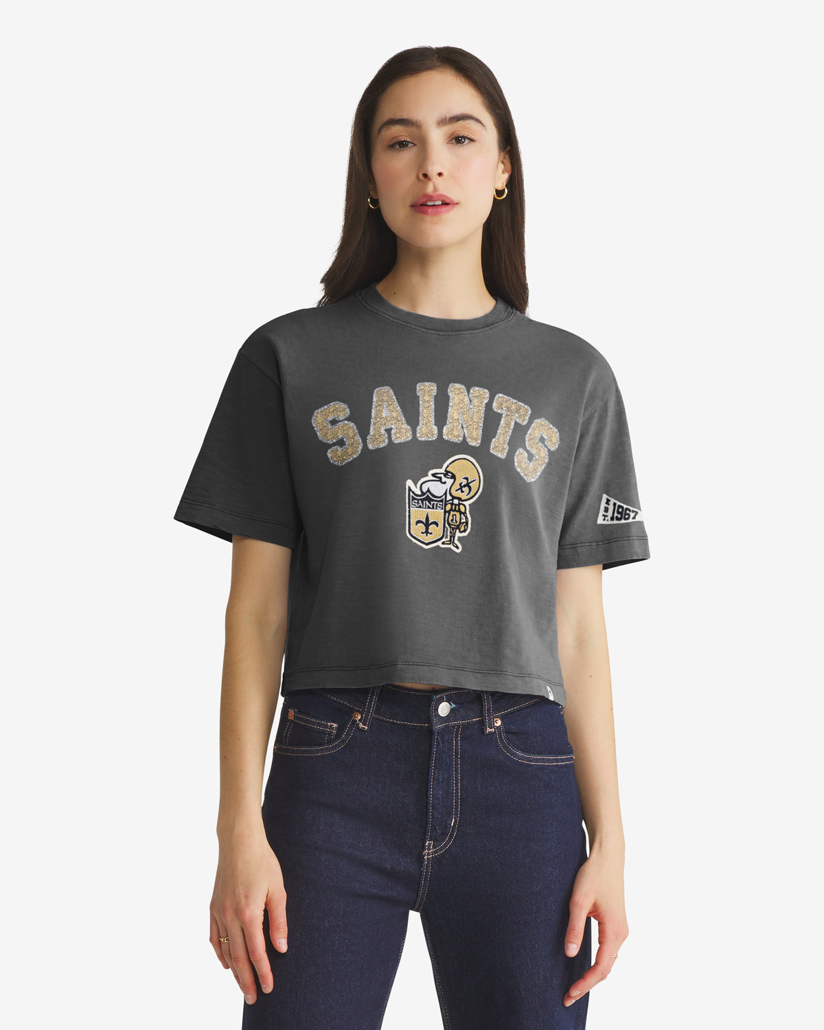47-brand-heavy-slub-saints-tee-damen-grau-coal image 1
