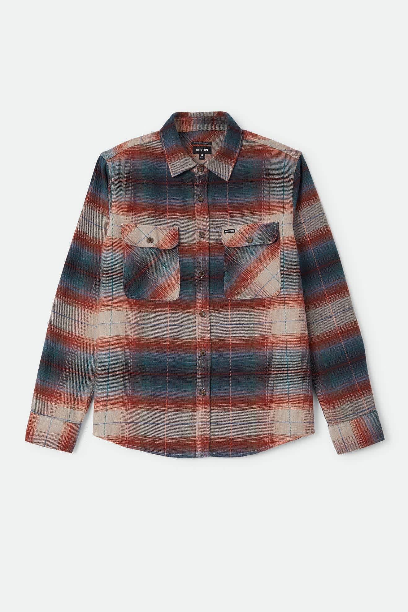 brixton-bowery-flannel-hemd-multi-shadow-karo-vegan image 1