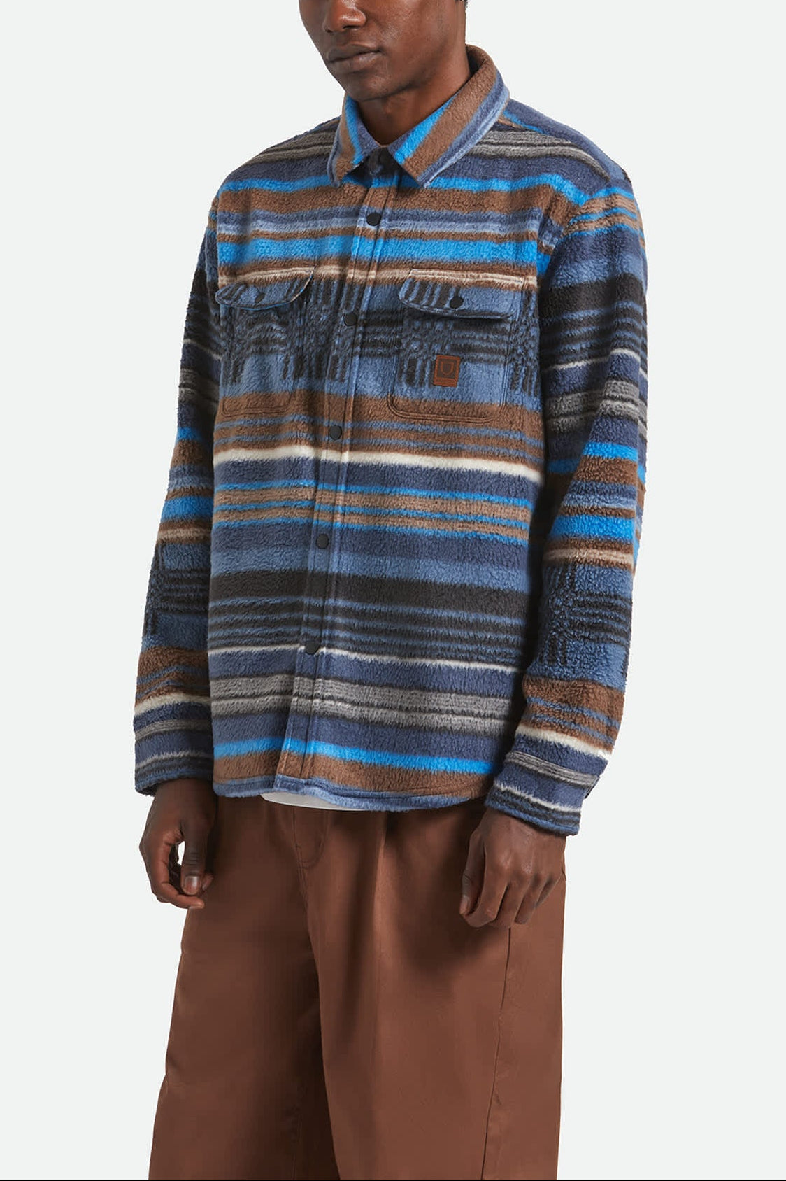 brixton-bowery-arctic-stretch-flanellhemd-mood-indigo-blanket-stripe image 2
