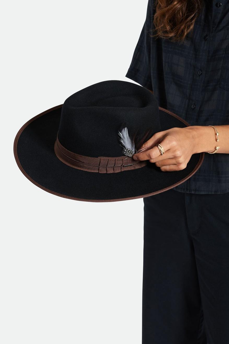 brixton-hat-feather-hutfeder-burnt-henna-black-naturfeder image 2