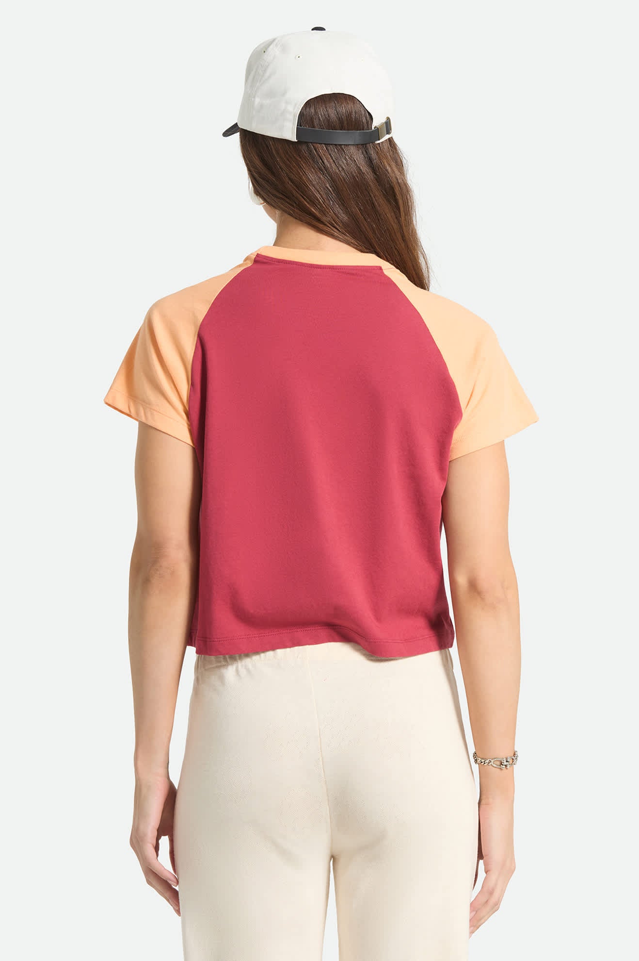 brixton-swallow-sky-cropped-raglan-robust-red-crop-shirt image 4