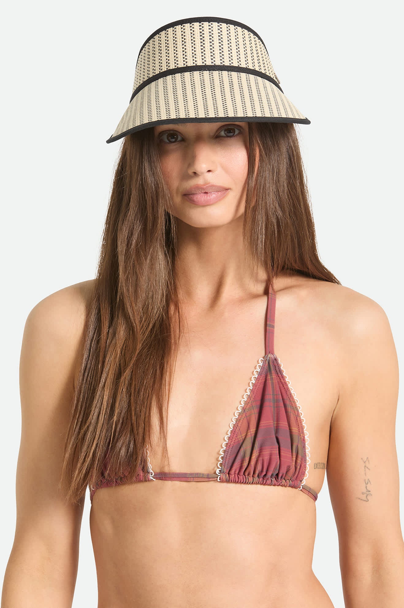brixton-newport-straw-visor-black-natural-stroh image 2