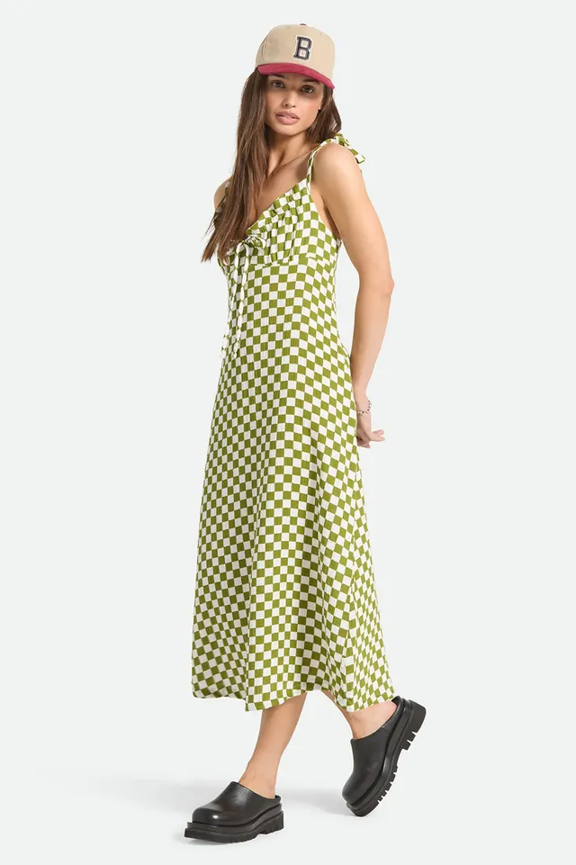brixton-the-tie-dress-kleid-sublime-green-checkerboard image 1