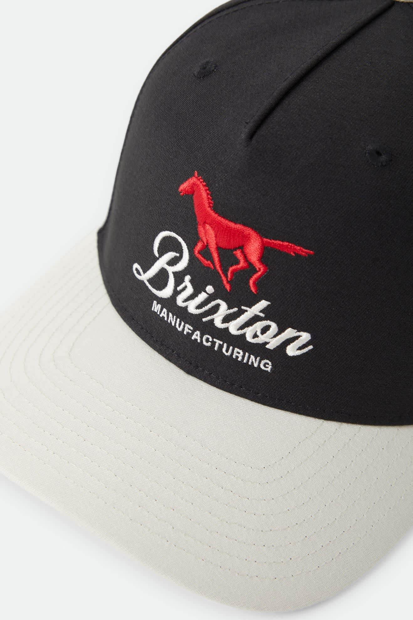 brixton-leisure-snapback-cap-schwarz-wei-baumwolle image 3