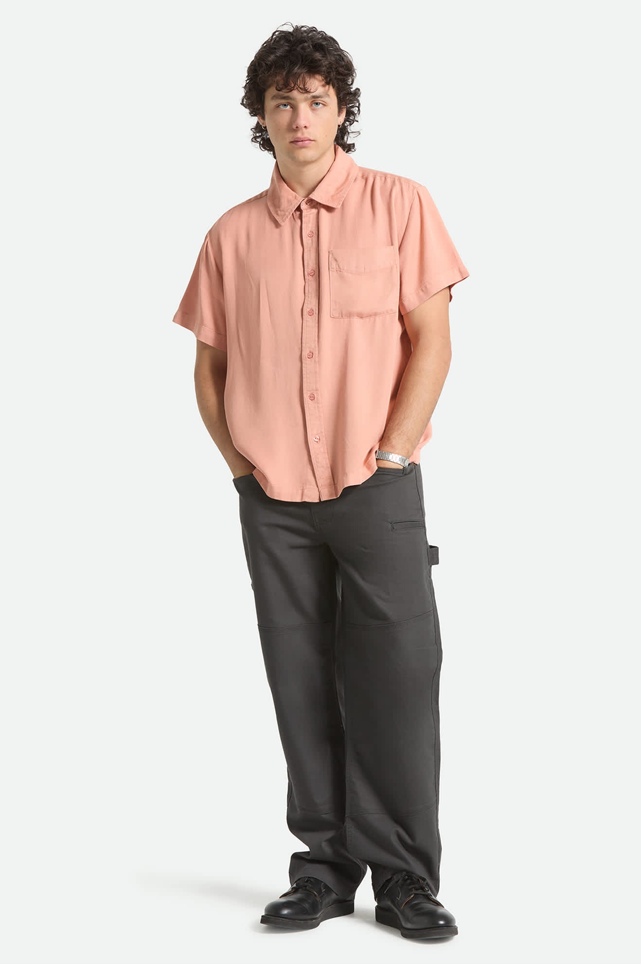 brixton-cooling-comfort-kurzarm-hemd-silver-pink-tencel image 5