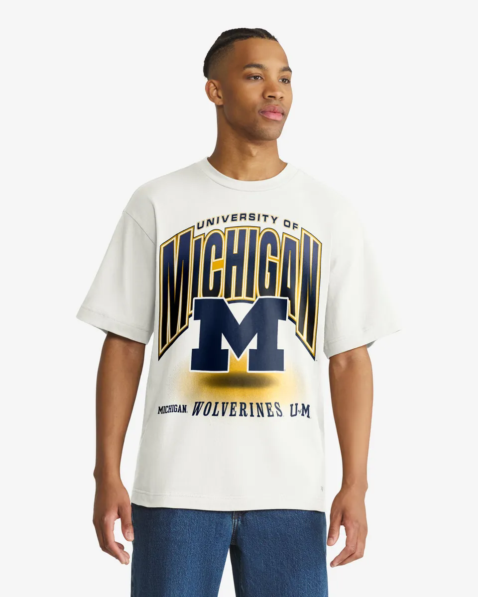47-brand-michigan-wolverines-team-flex-t-shirt-sandstone image 1