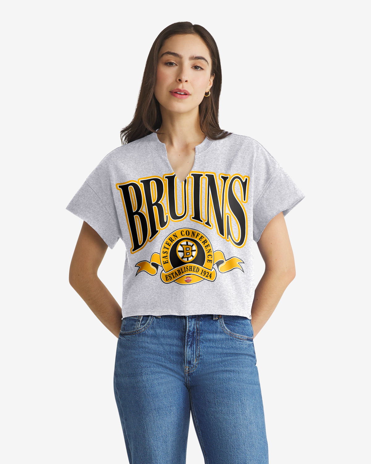 47-brand-banners-out-bruins-t-shirt-damen-grau-oversized image 1