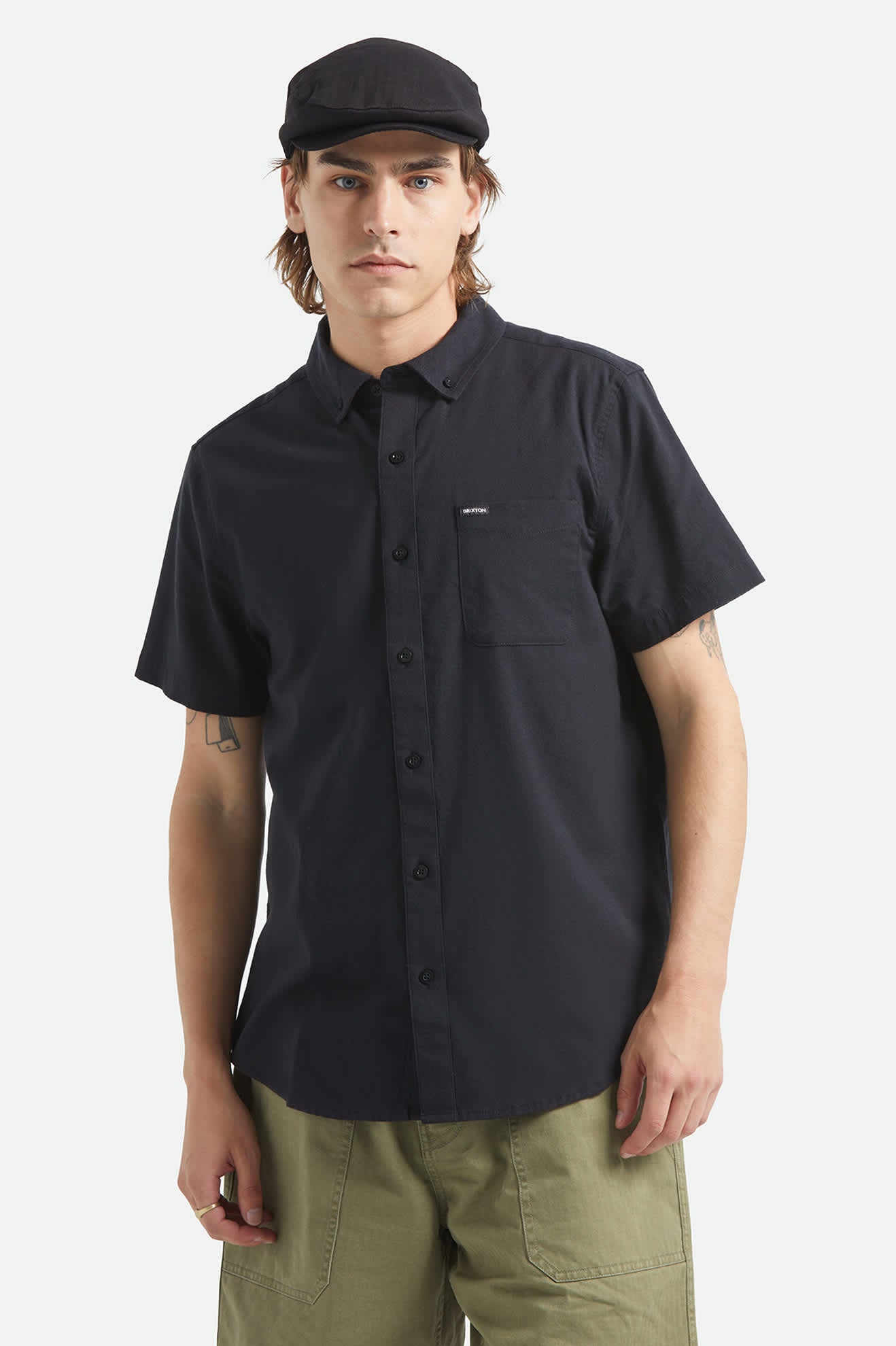 brixton-sanford-oxford-hemd-herren-schwarz-stretch image 2