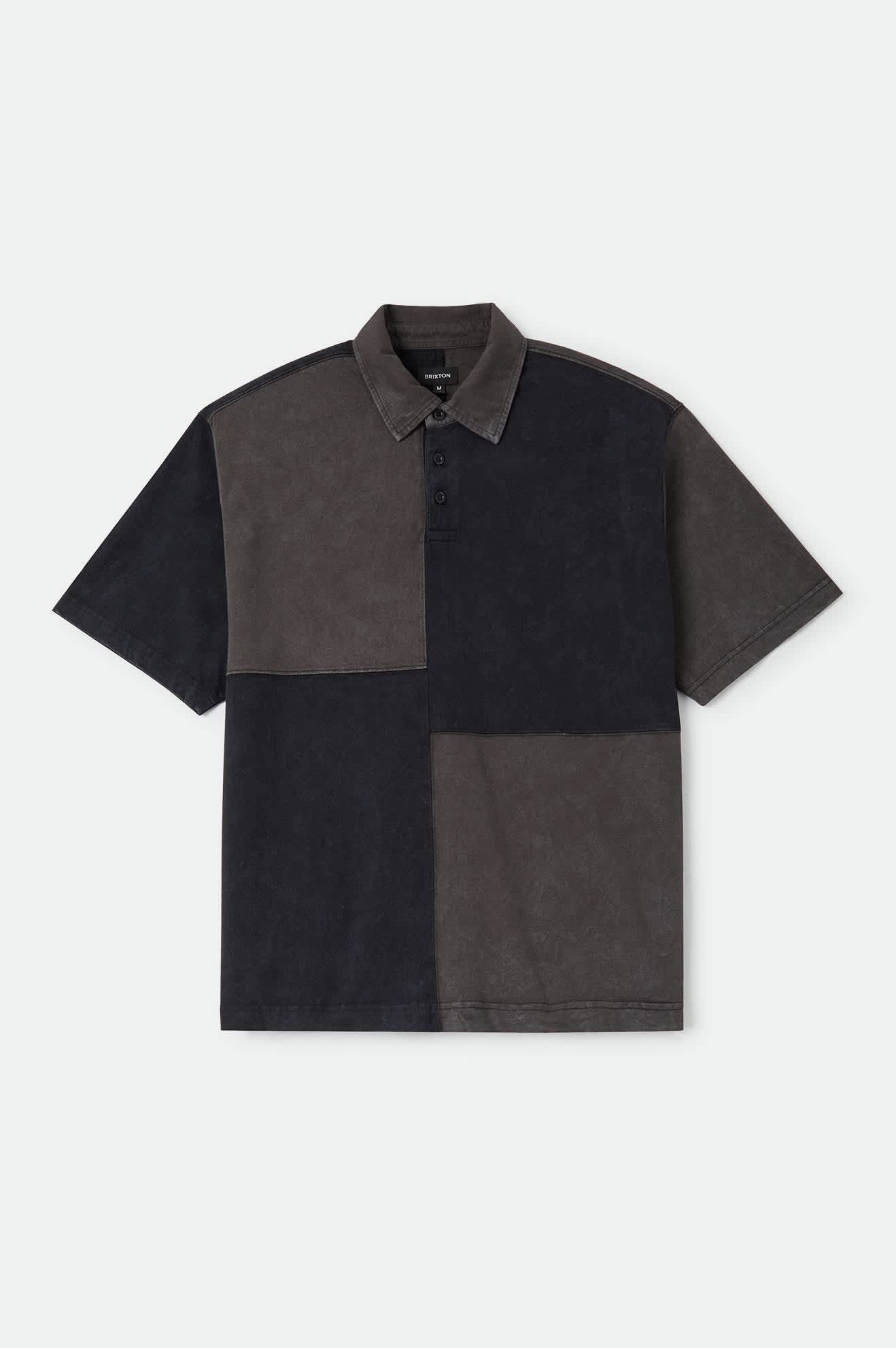 brixton-deco-relaxed-polo-t-shirt-washed-black-baumwolle image 1