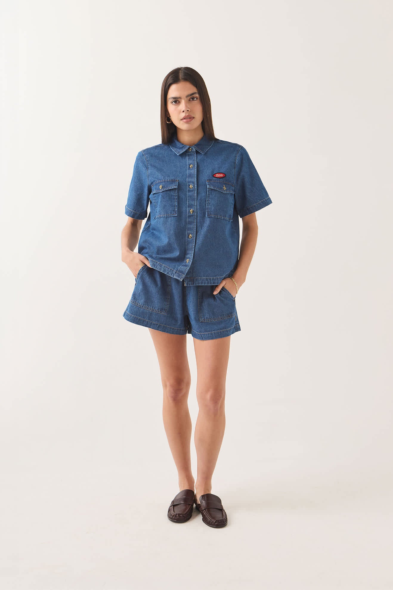brixton-mechanics-hemd-medium-chambray-damen image 1