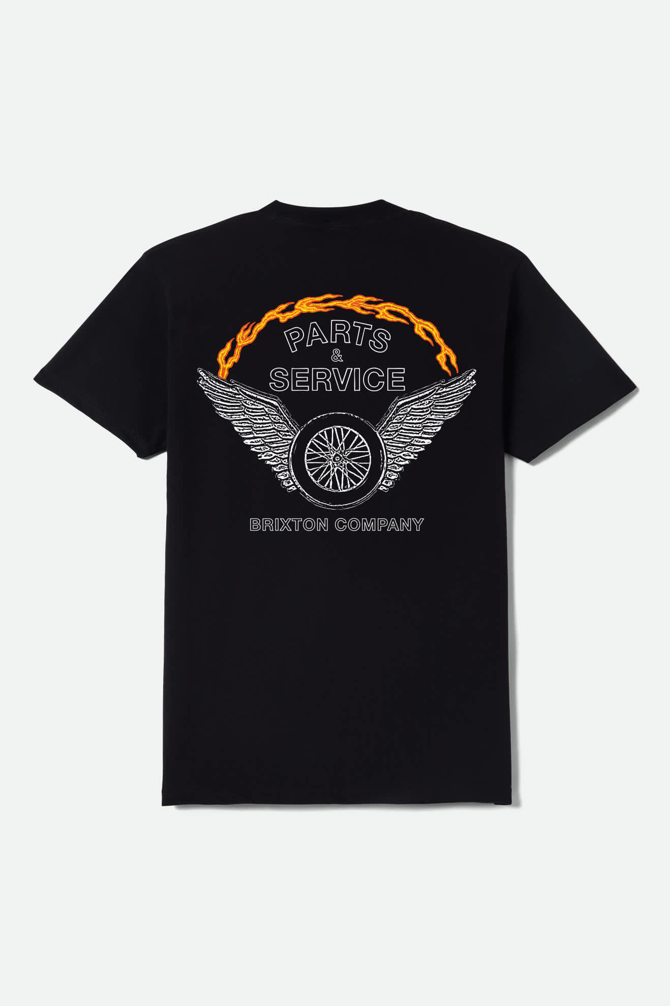 brixton-leeway-t-shirt-black-worn-wash-baumwolle-grafik image 1