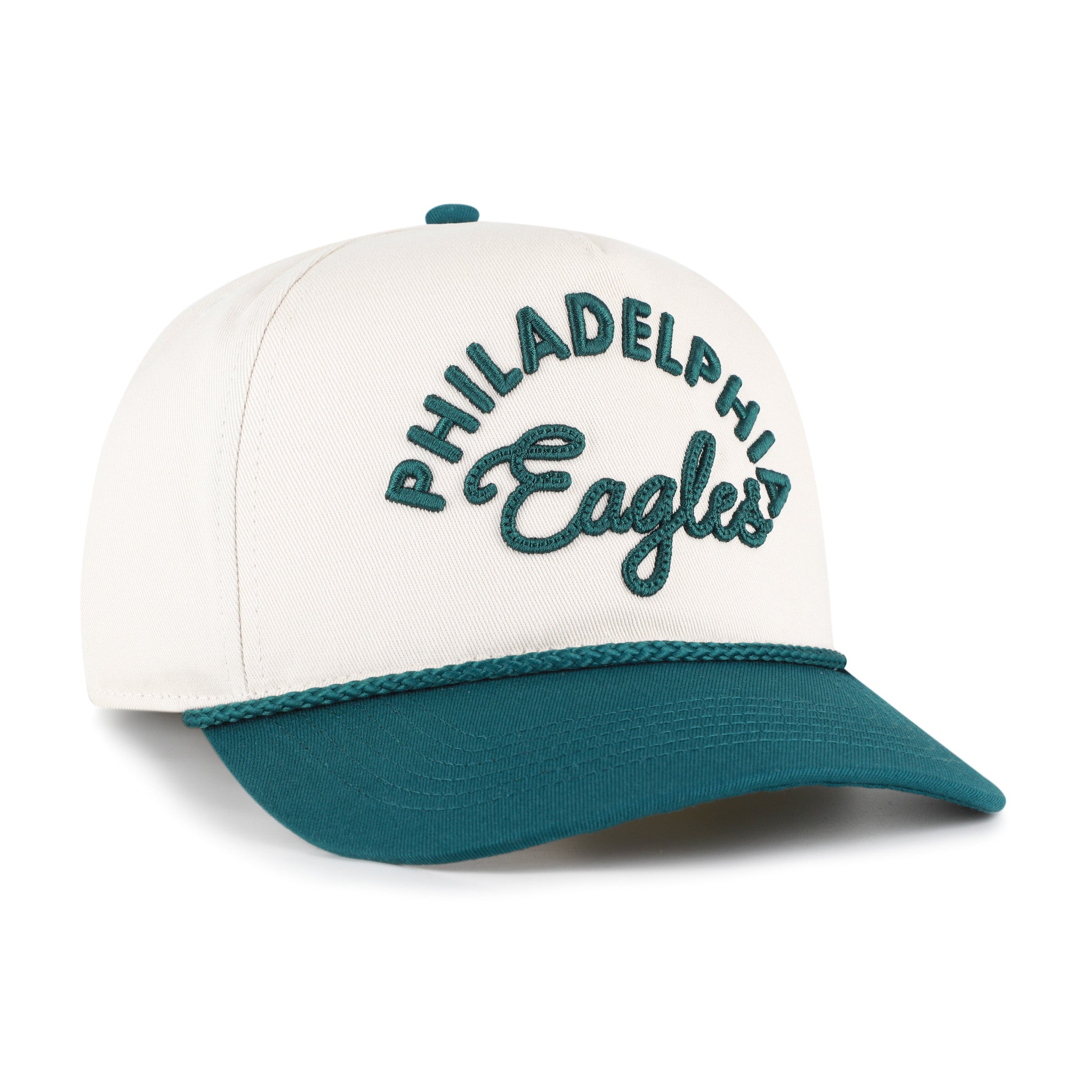 47-hitch-philadelphia-eagles-rope-script-cap-natural-snapback image 3