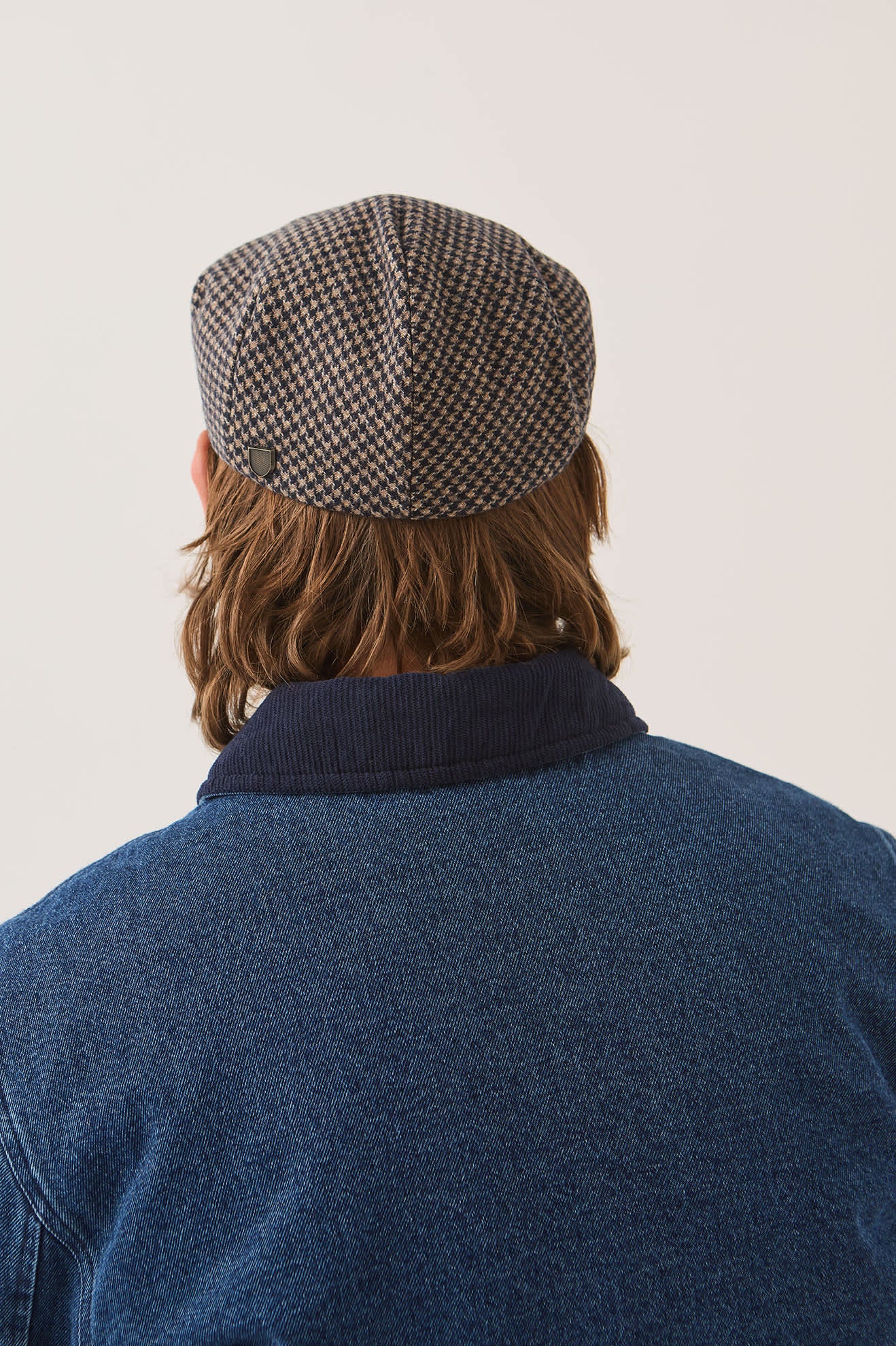 brixton-hooligan-flat-cap-navy-sand-houndstooth-schieberm-tze image 4