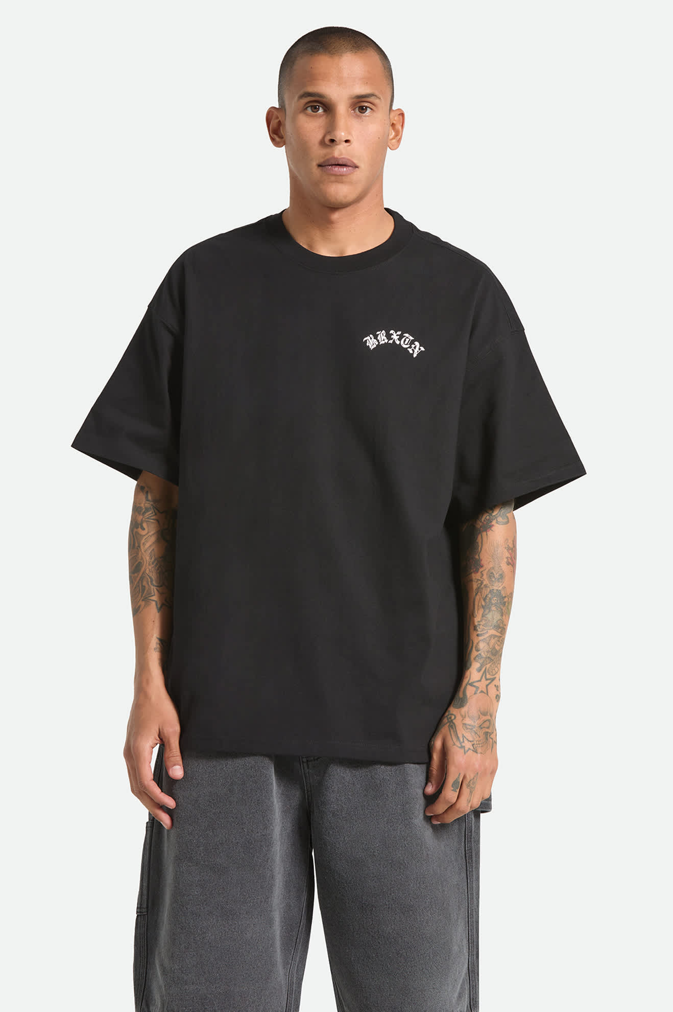 brixton-drive-oversized-t-shirt-schwarz-baumwolle image 2