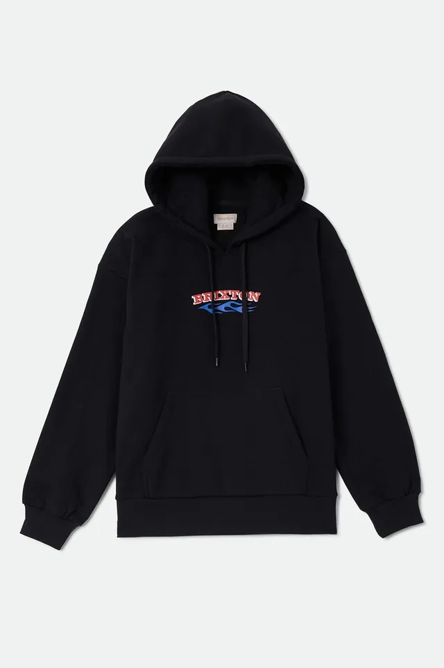 brixton-clifton-hood-hoodie-herren-schwarz-fleece-280gsm image 1