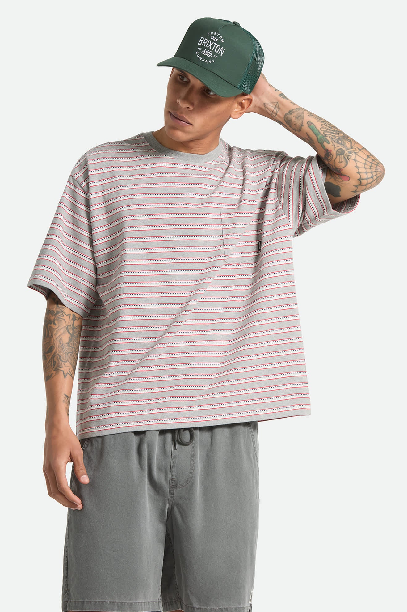 brixton-poolside-pique-box-crop-t-shirt-heather-grey image 2
