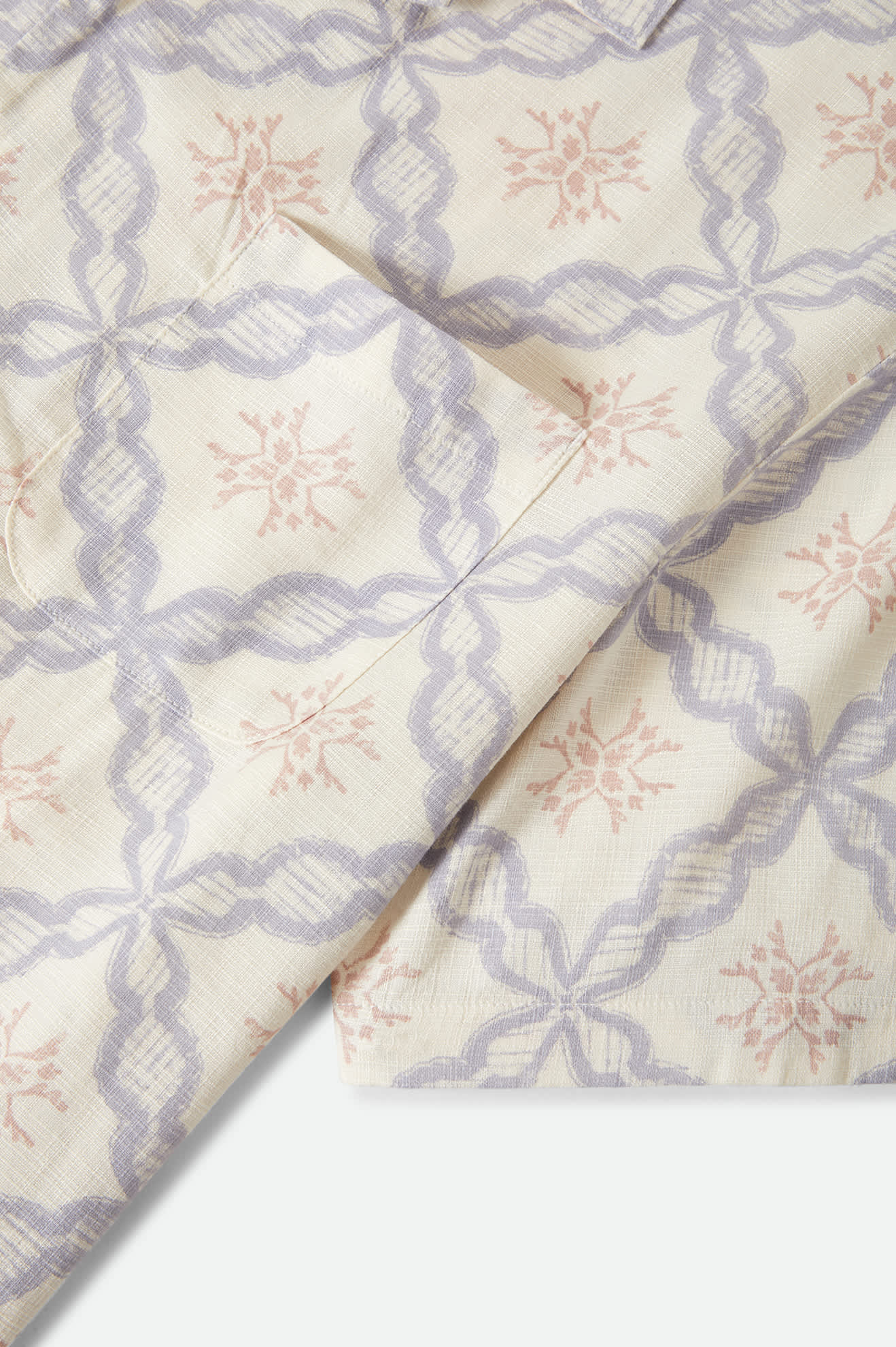 brixton-bunker-slub-kurzarm-hemd-off-white-blue-tile image 7