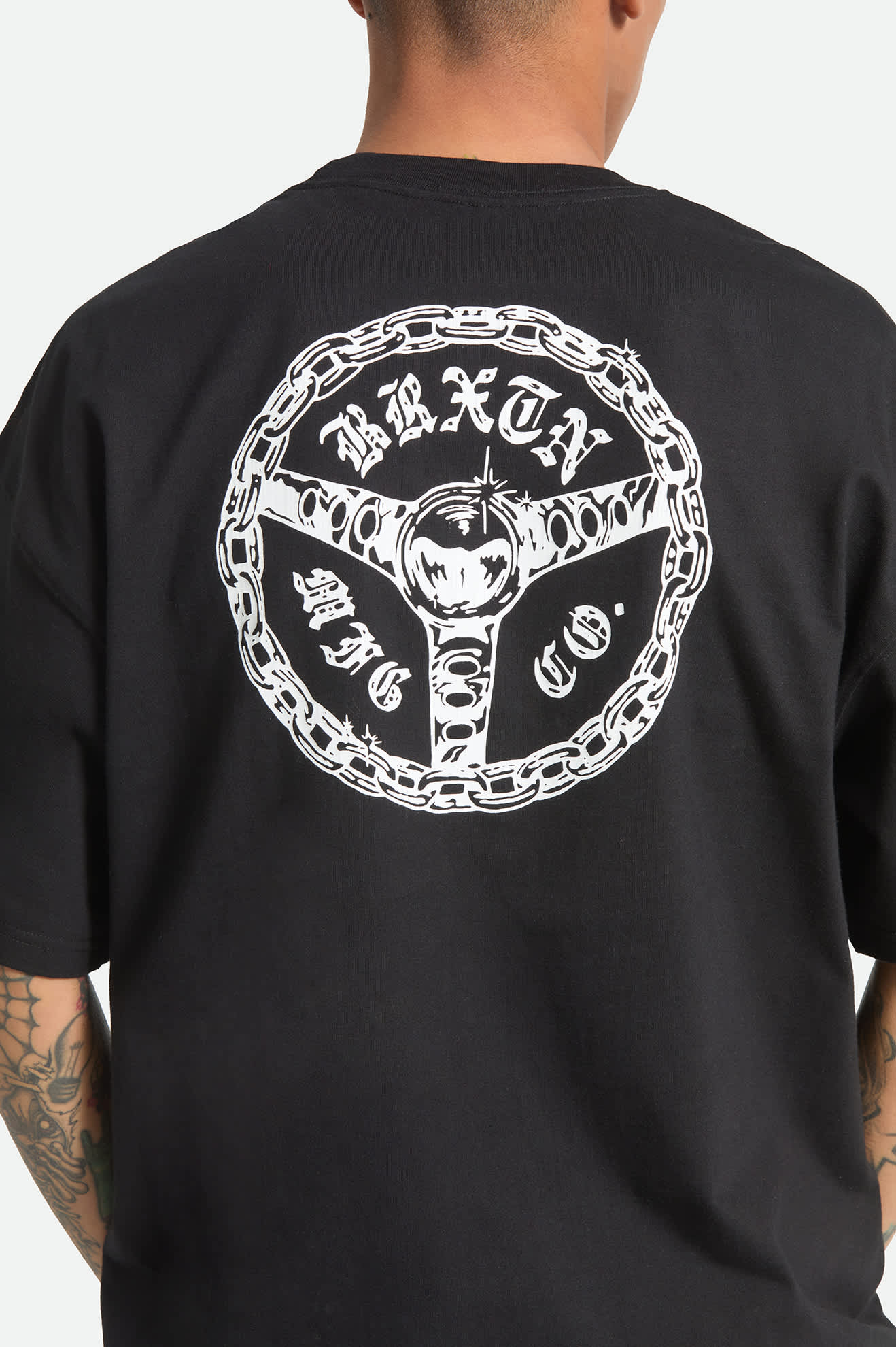 brixton-drive-oversized-t-shirt-schwarz-baumwolle image 4