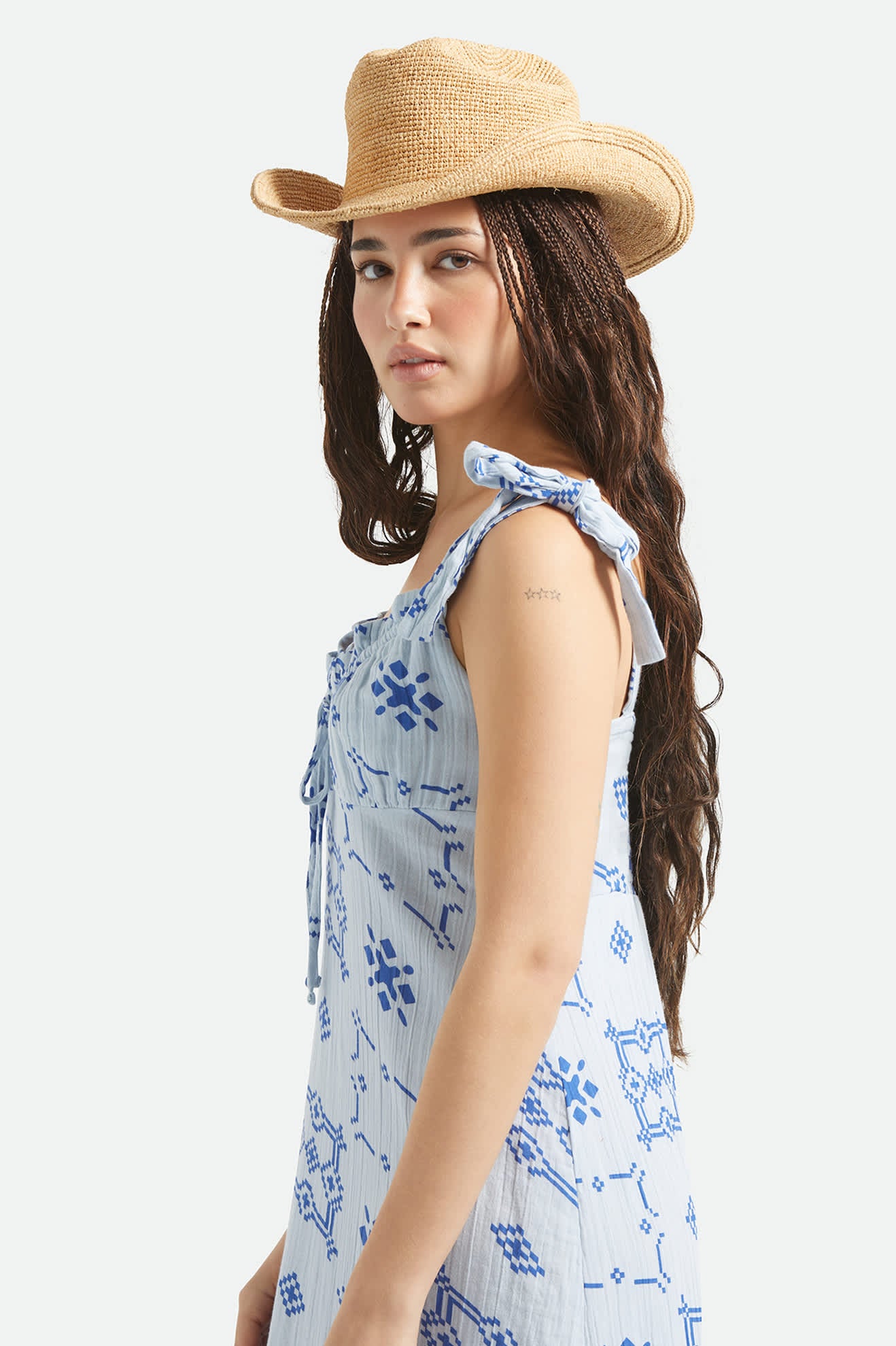 brixton-odessa-straw-cowboyhut-tan-packbar-raffia image 3