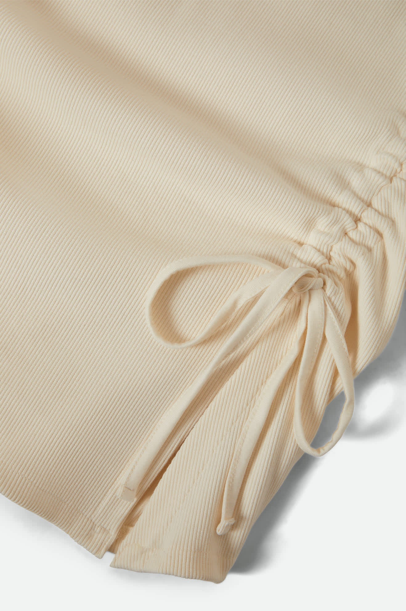 brixton-ribbed-cinch-mini-dress-off-white-ripp-baumwolle image 7