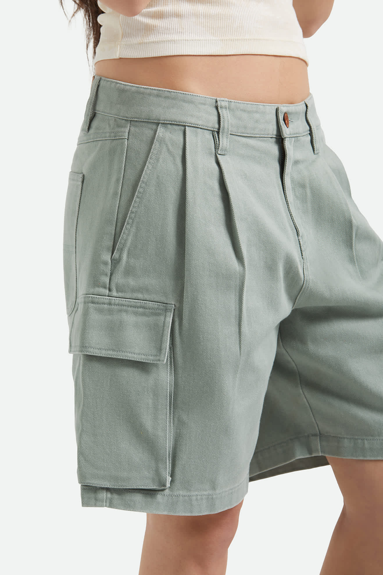 brixton-alba-baggy-carpenter-short-washed-sage-green image 5