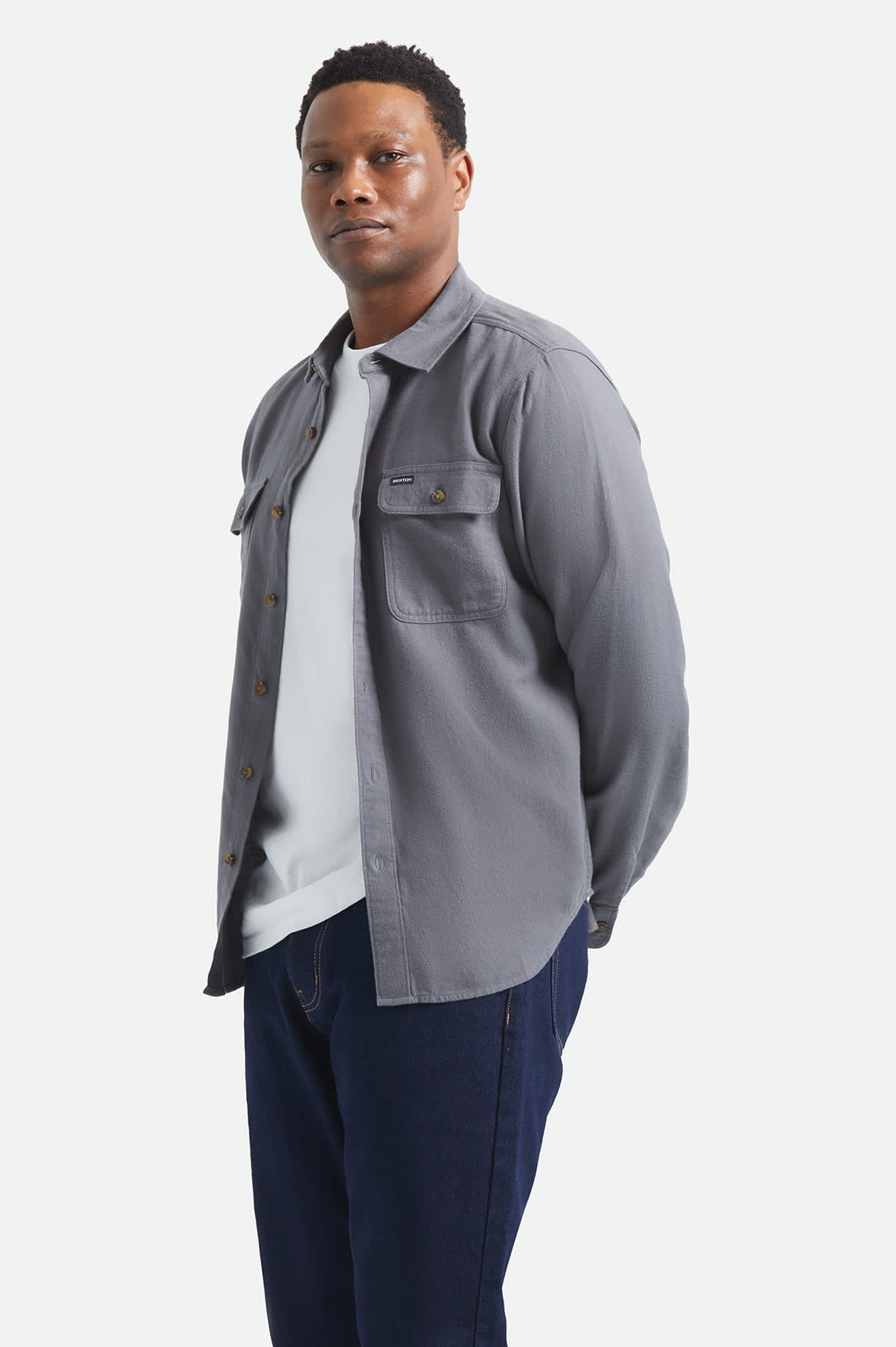 brixton-bowery-flanellhemd-future-grey-baumwolle image 3
