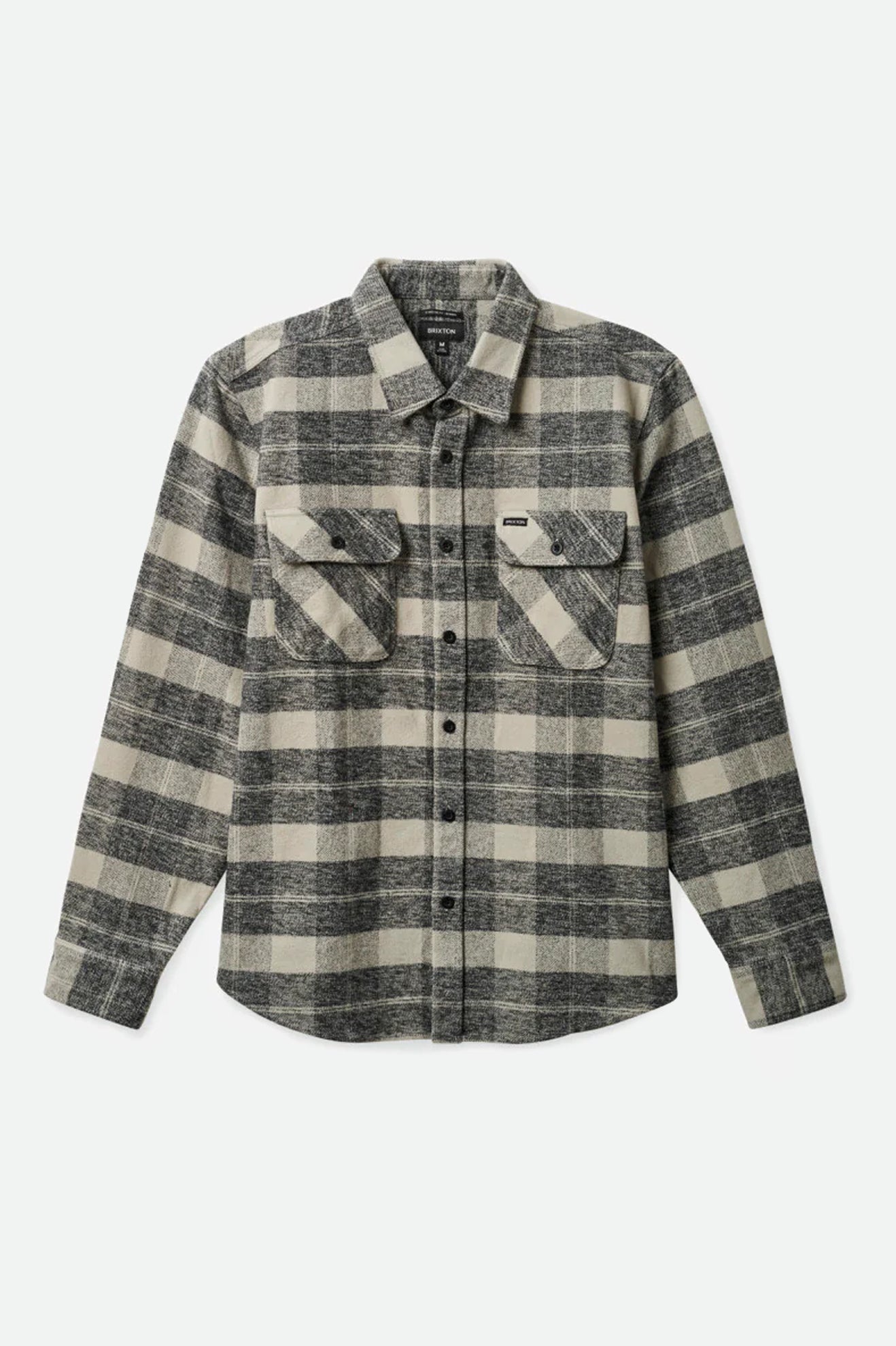 brixton-bowery-heavyweight-flanell-black-charcoal-wolle image 1