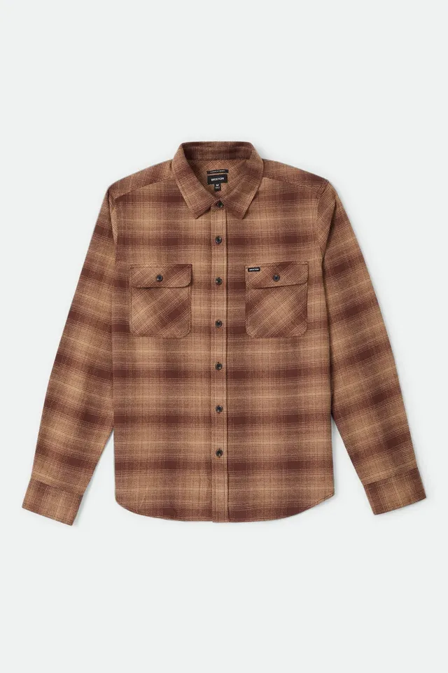 brixton-bowery-flannel-flanellhemd-chocolate-khaki-kariert image 1
