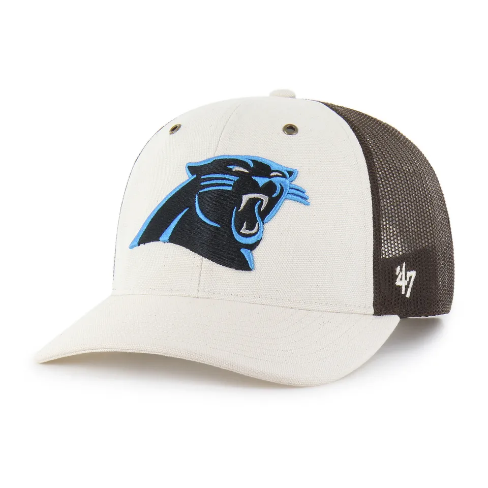 47-brand-carolina-panthers-carhartt-trucker-cap-natural-snapback image 1