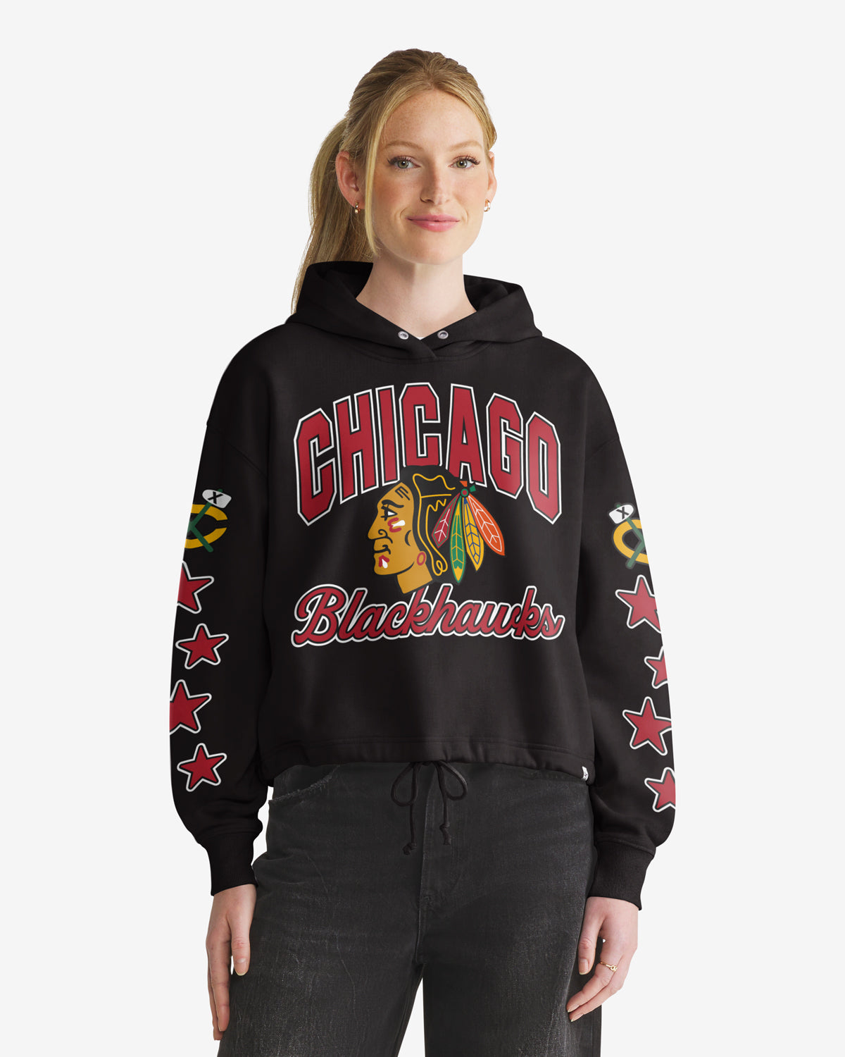 47-venice-chicago-blackhawks-hoodie-jet-black-damen image 1