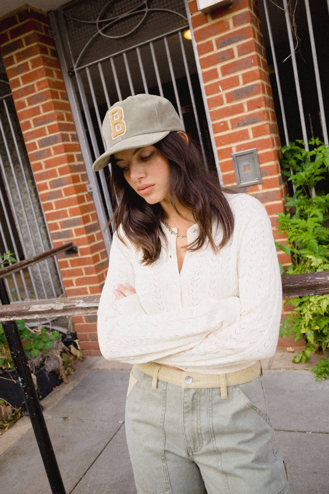 brixton-big-b-adjustable-hat-cord-dark-olive-corduroy image 3