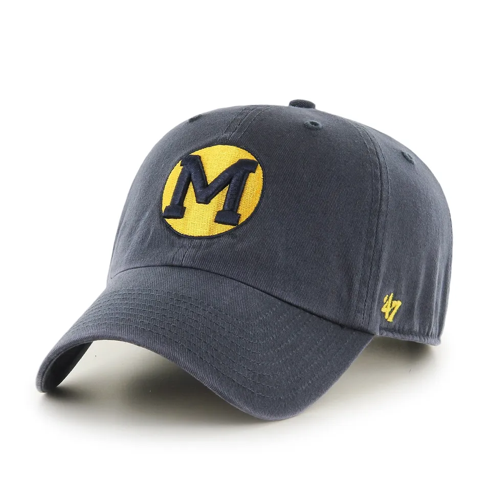 47-brand-michigan-wolverines-vintage-47-clean-up-cap-navy-baumwolle image 1