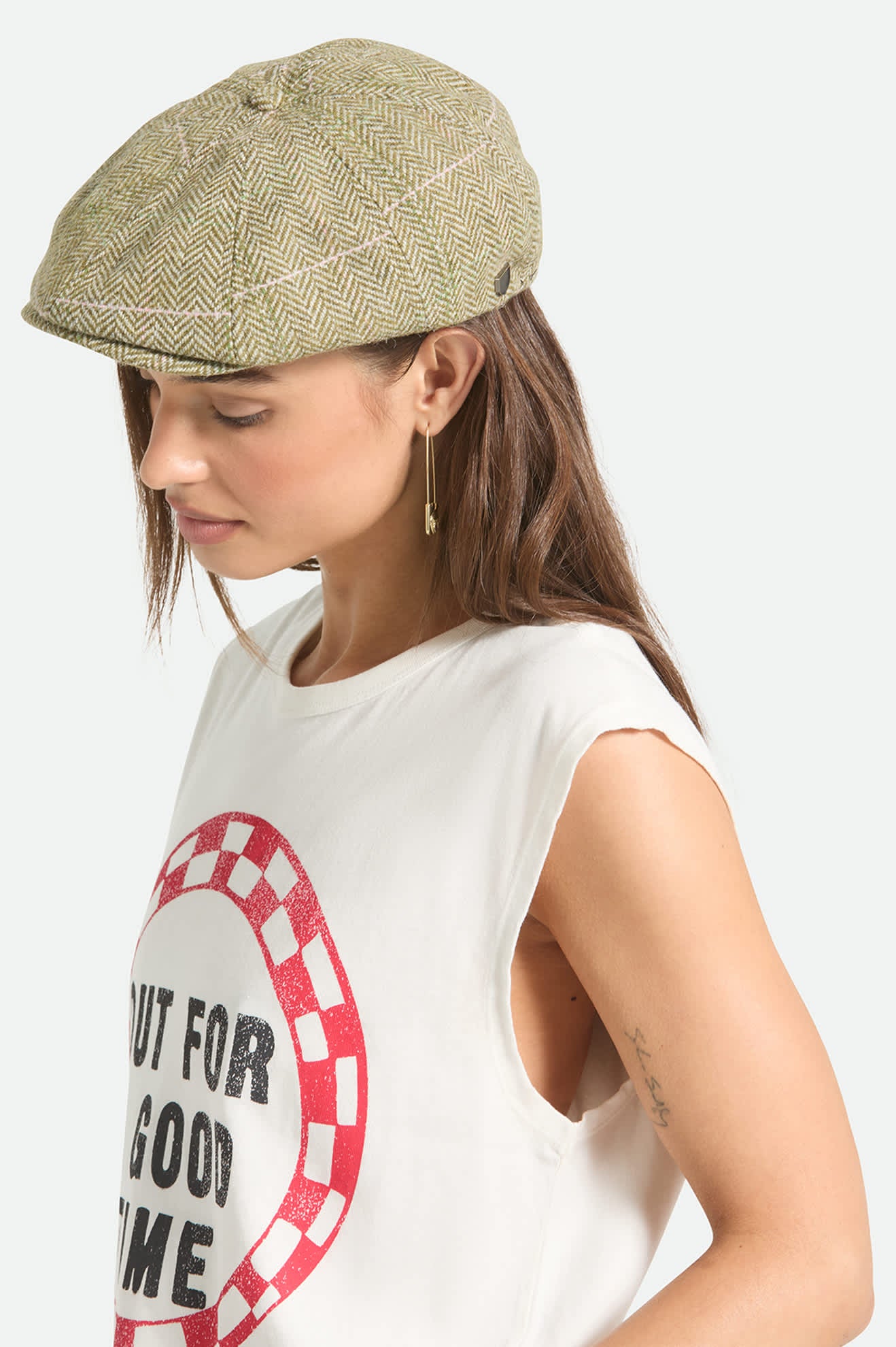 brixton-brood-newsboy-cap-sublime-green-hahnentritt-leicht image 5