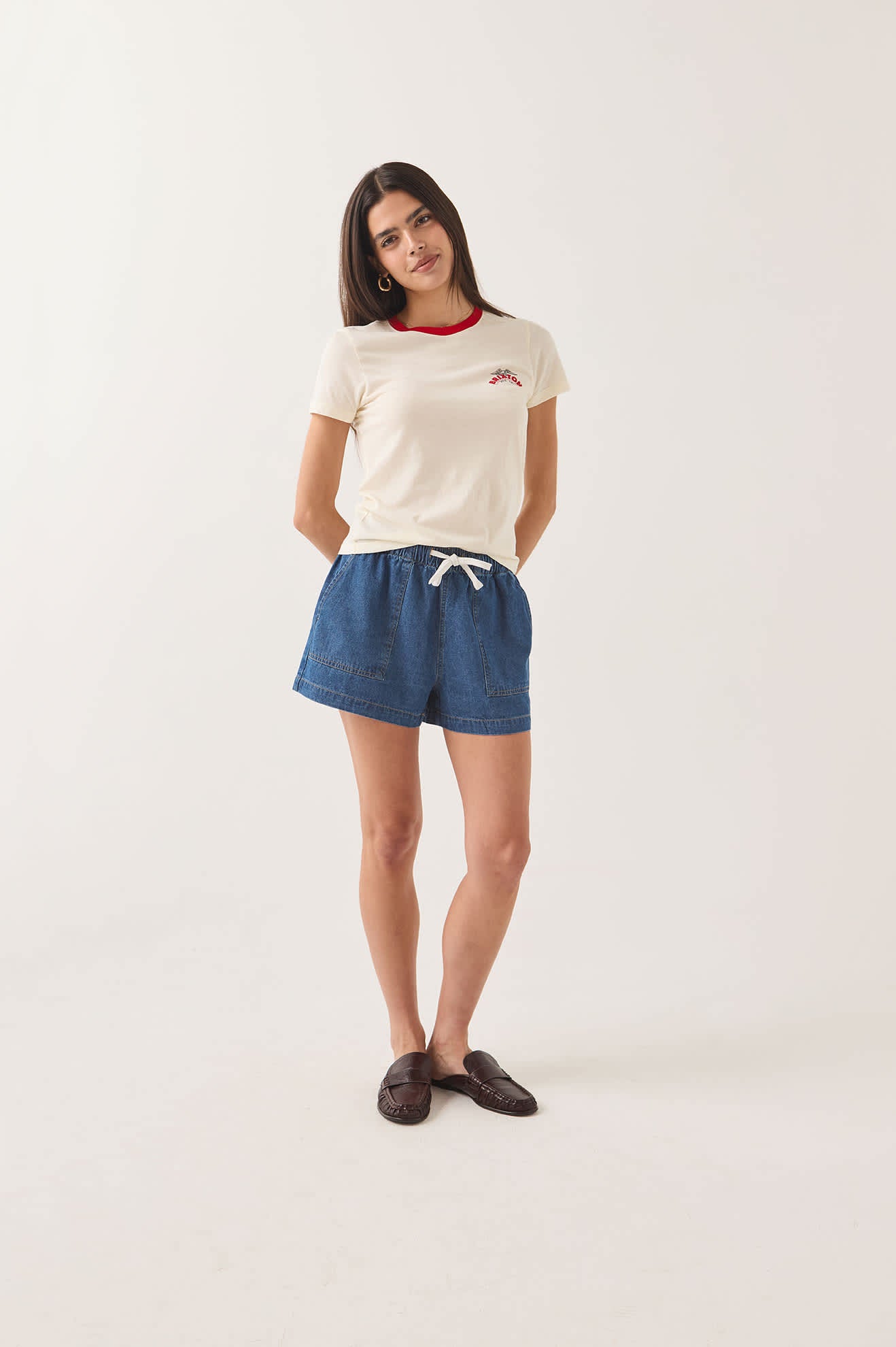 brixton-everyday-shorts-damen-short-medium-chambray-baumwolle image 3