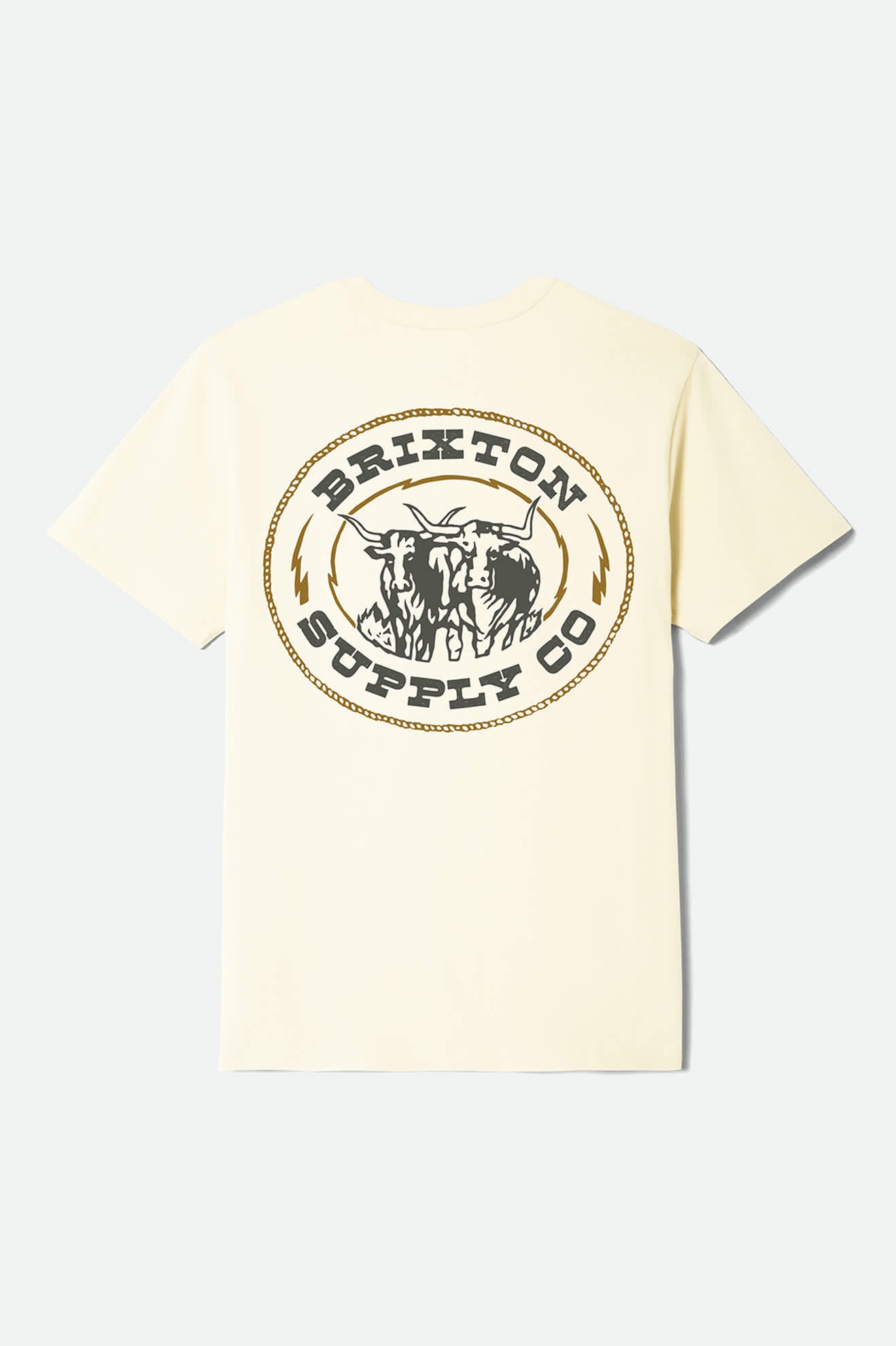 brixton-steele-t-shirt-herren-creme-100-baumwolle image 2
