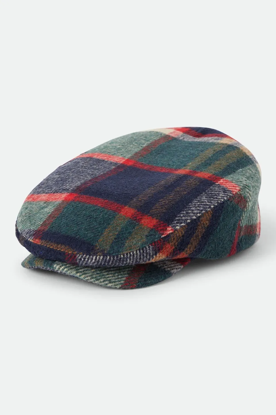 brixton-hooligan-flat-cap-navy-green-red-karo-schieberm-tze image 1