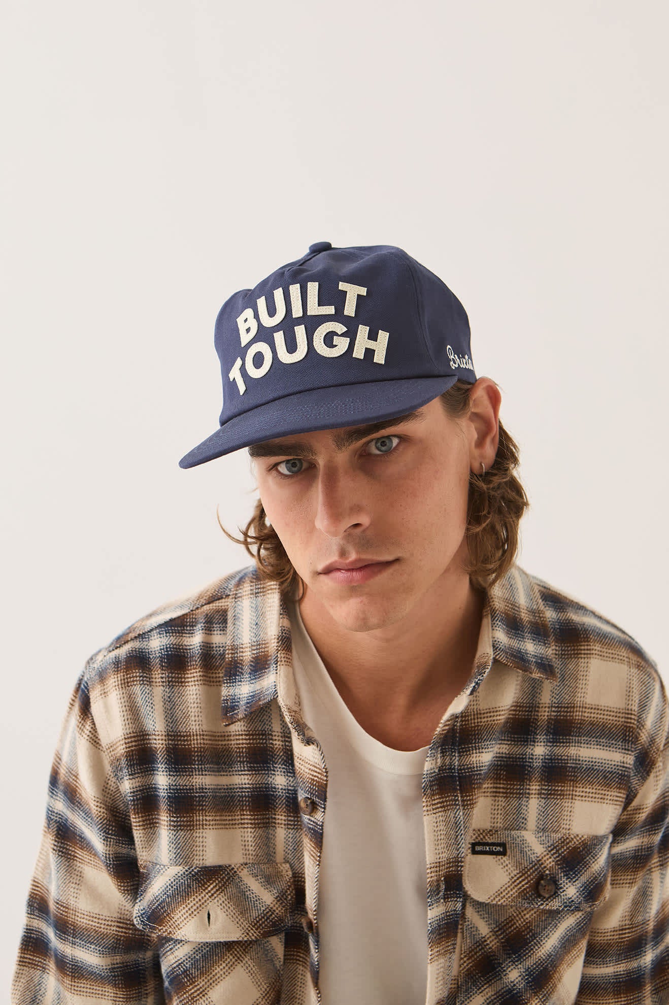 brixton-ford-built-tough-snapback-cap-navy-baumwolle image 2