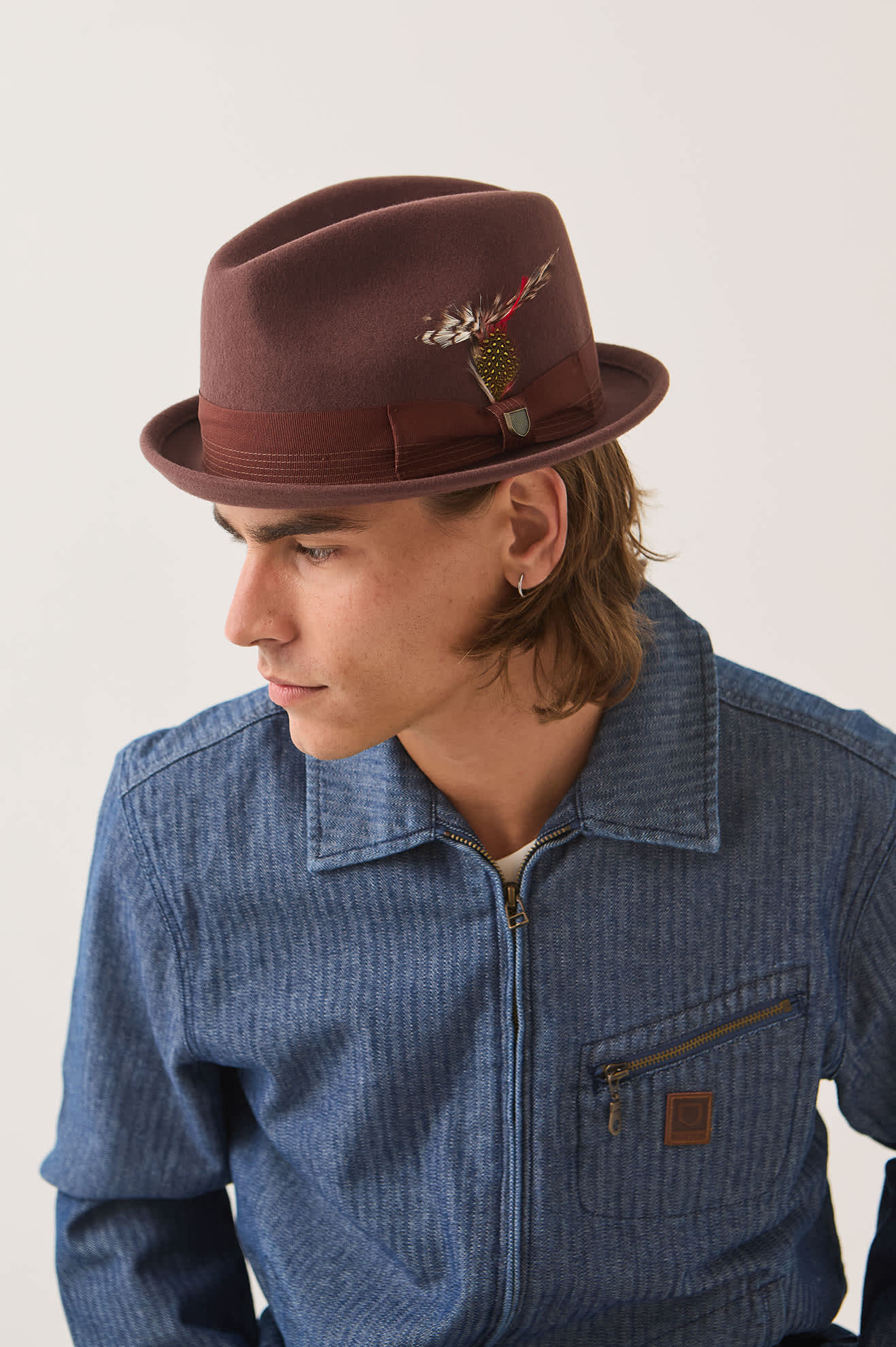 brixton-gain-fedora-hut-chestnut-braun-herren image 3