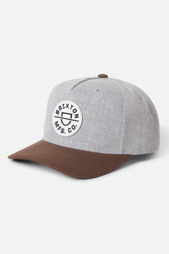 brixton-crest-netplus-snapback-grau-braun-patch image 1