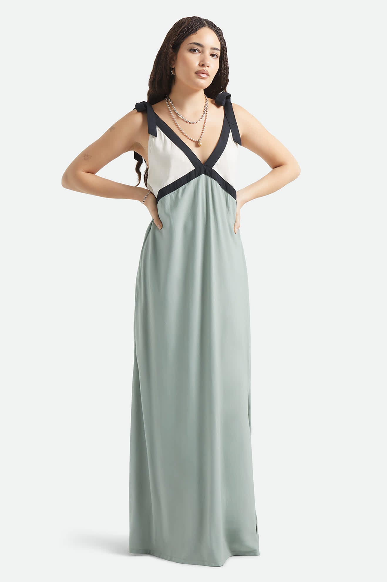 brixton-sunset-tie-slip-dress-kleid-sage-green-whitecap-viskose image 6