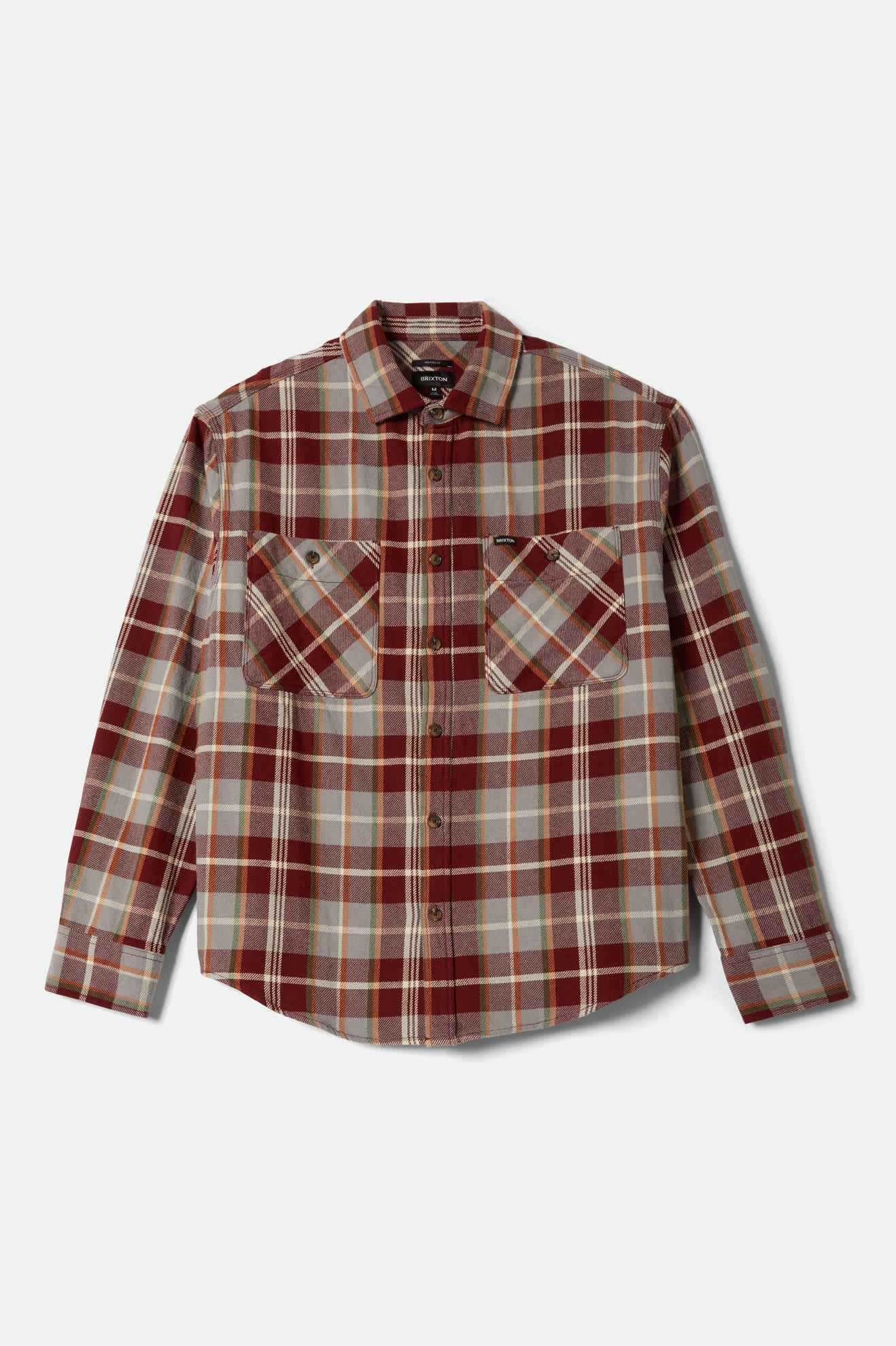 brixton-vintage-wash-flanellhemd-herren-rot-kariert image 1