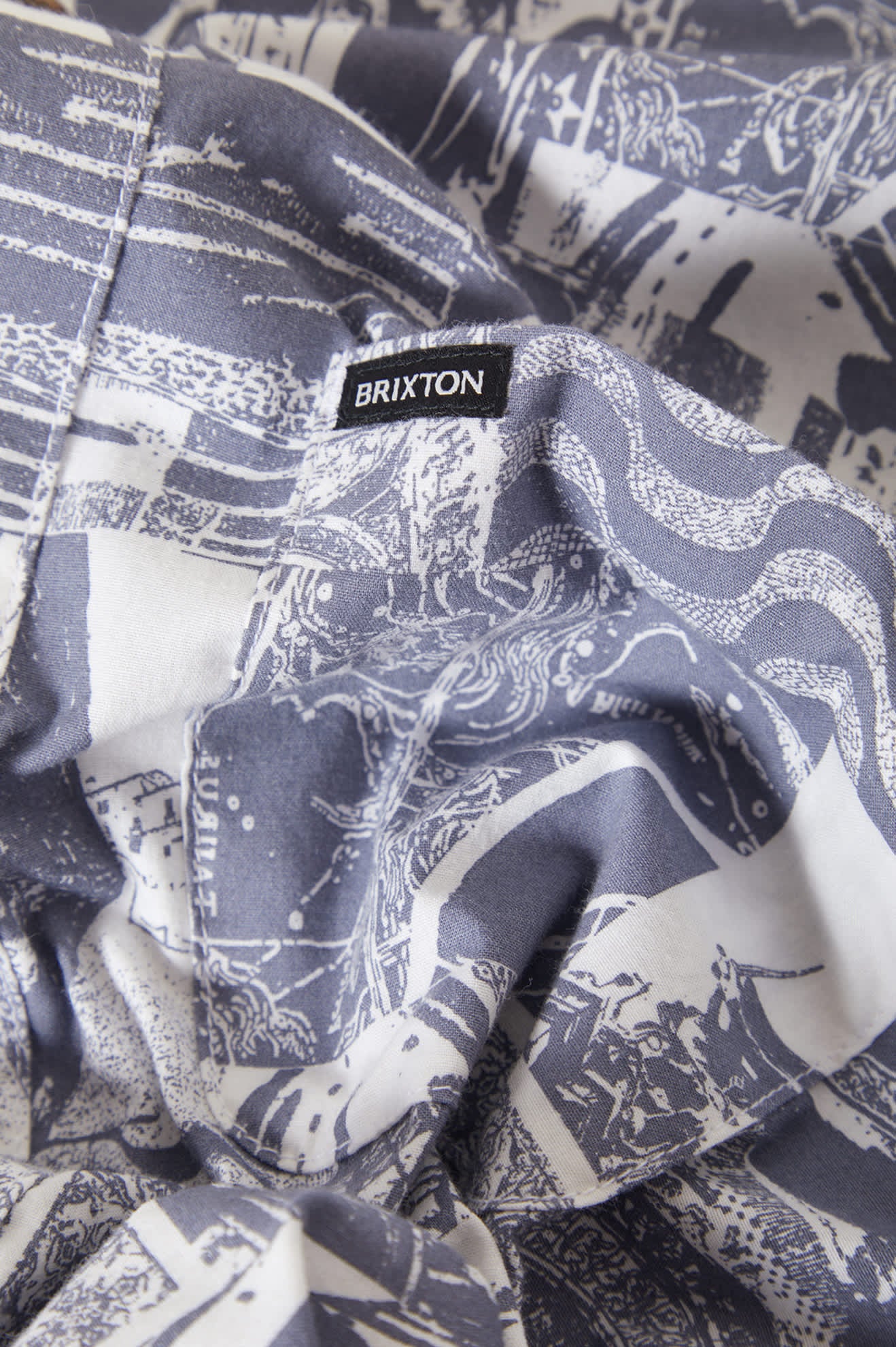 brixton-charter-print-kurzarmhemd-navy-white-collage image 8