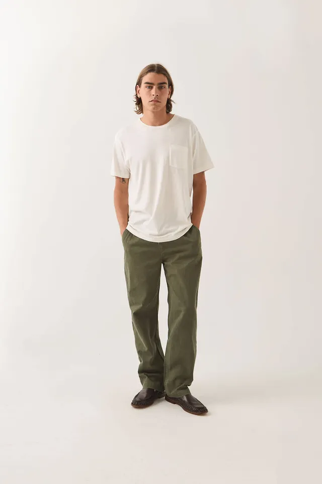 brixton-everyday-e-waist-pant-hose-dark-olive-twill image 1