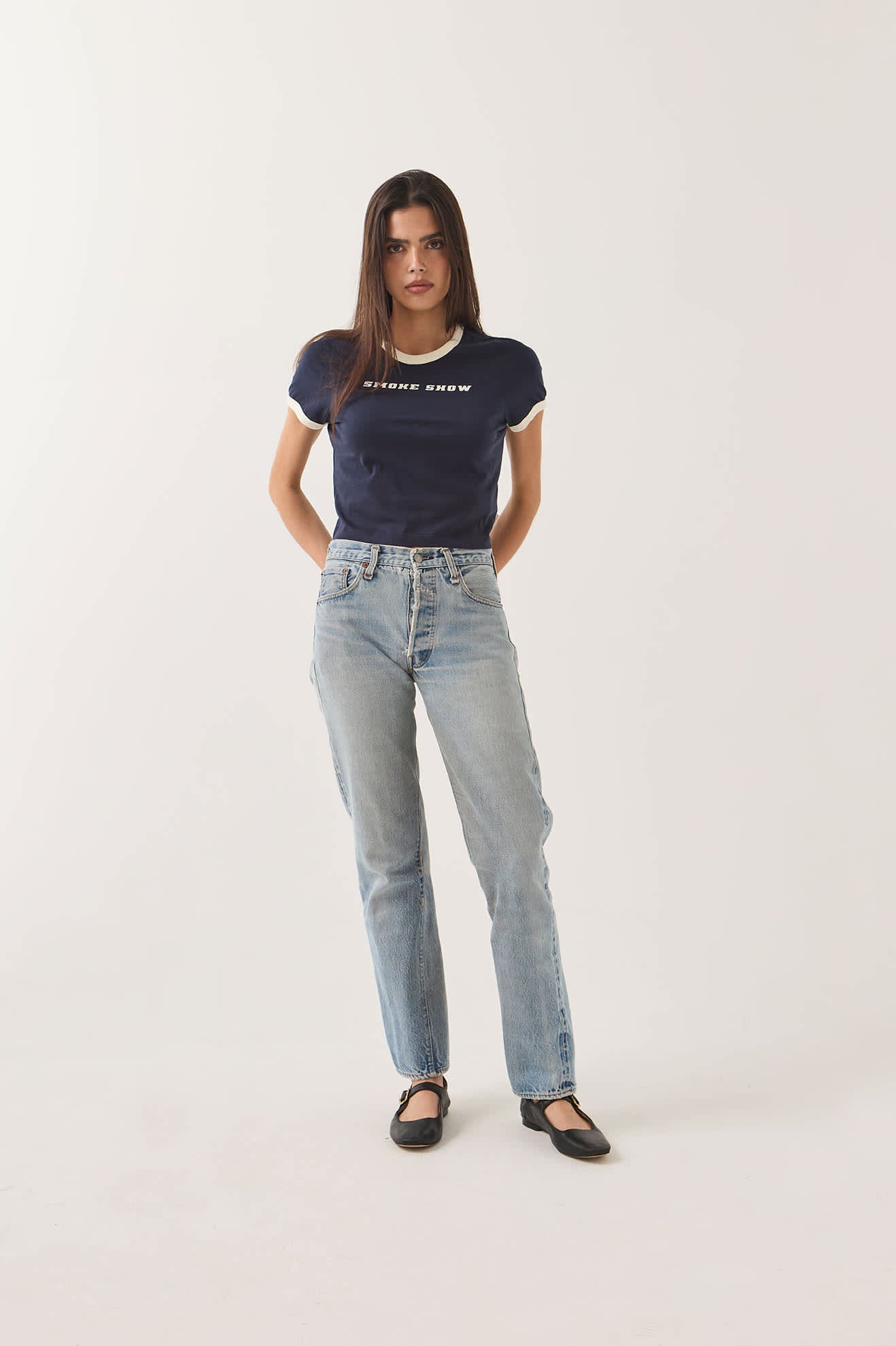 brixton-smoke-show-baby-t-shirt-washed-navy-slim image 1