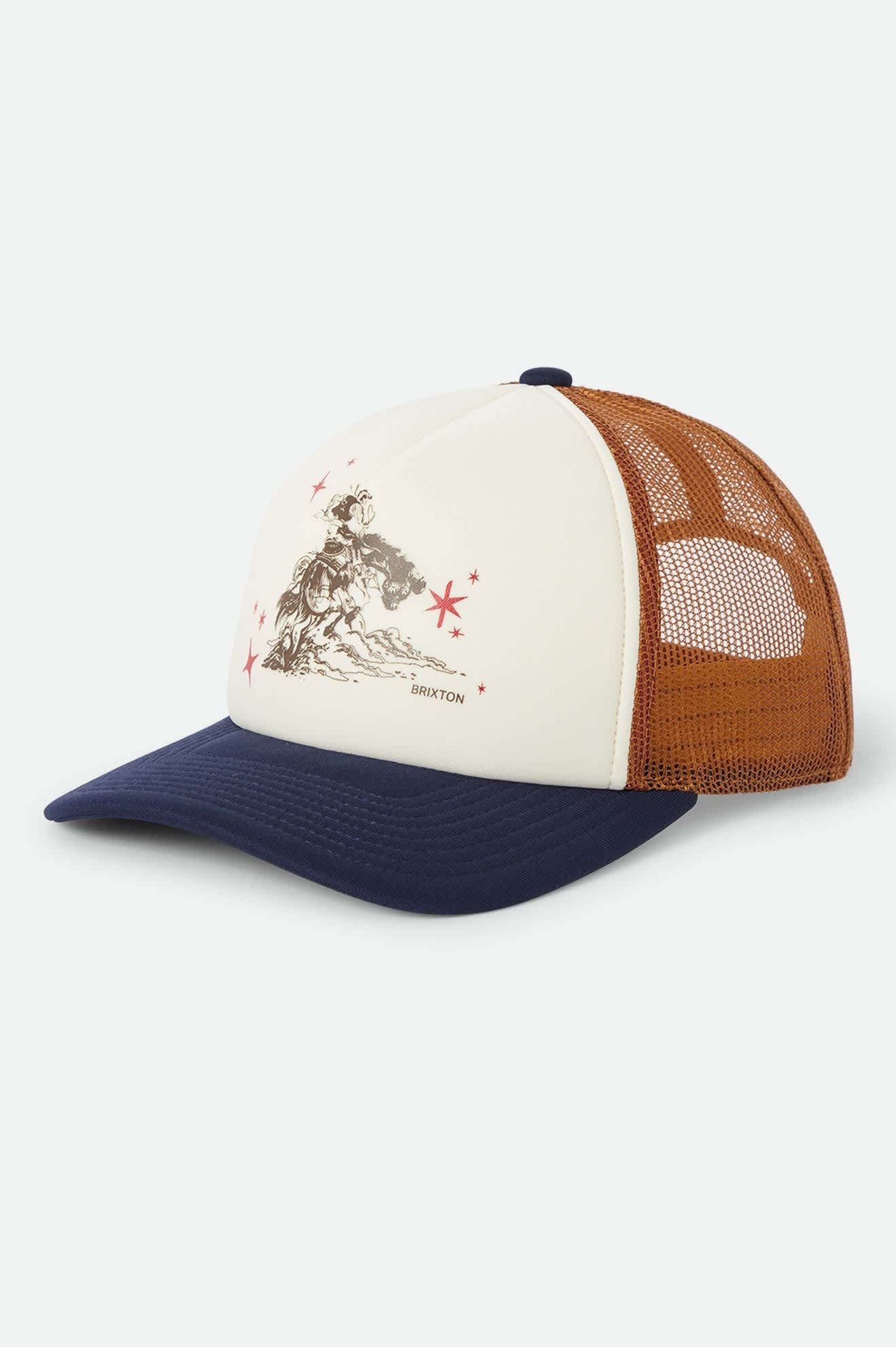brixton-mid-century-ranch-trucker-cap-off-white-navy image 1