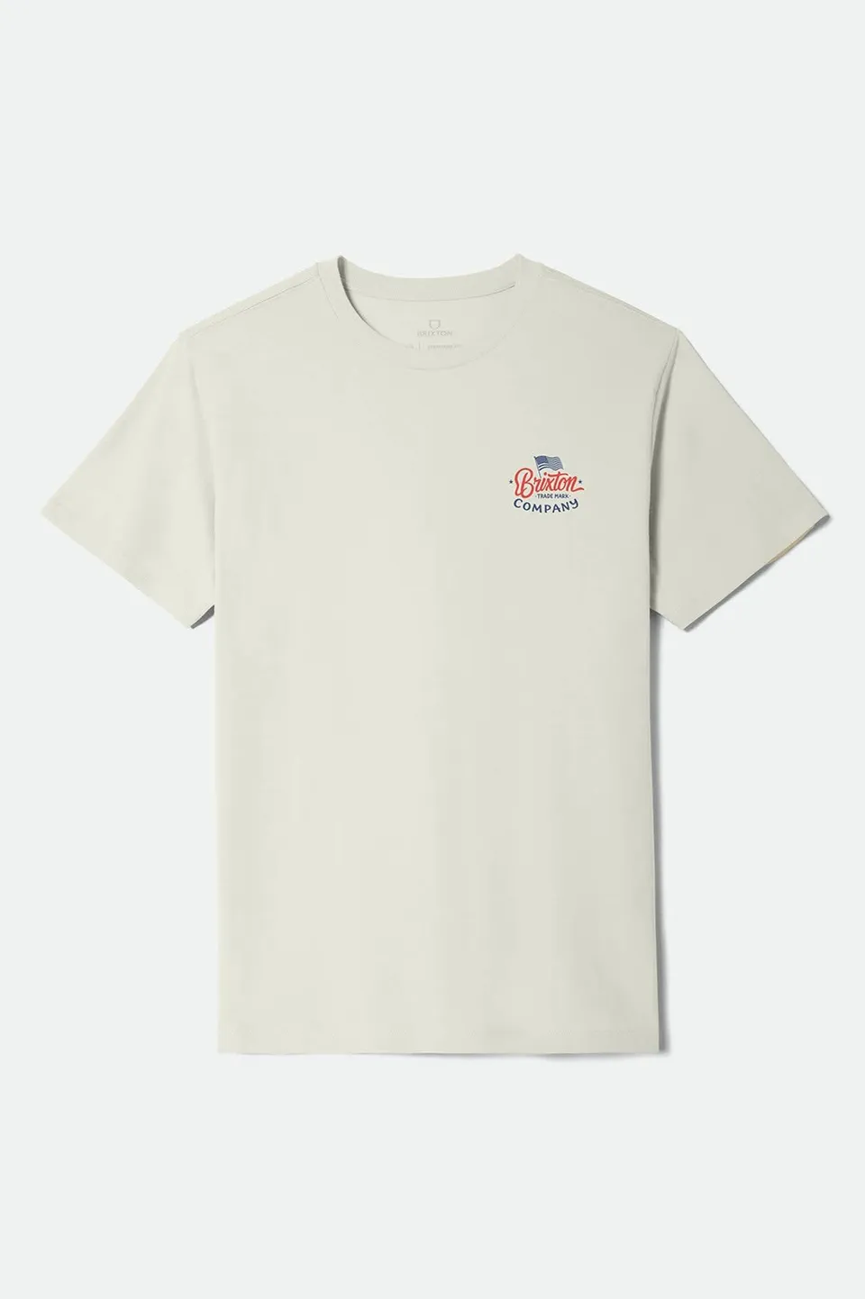 brixton-brxtn-flag-t-shirt-cream-navy-red-grafik image 1