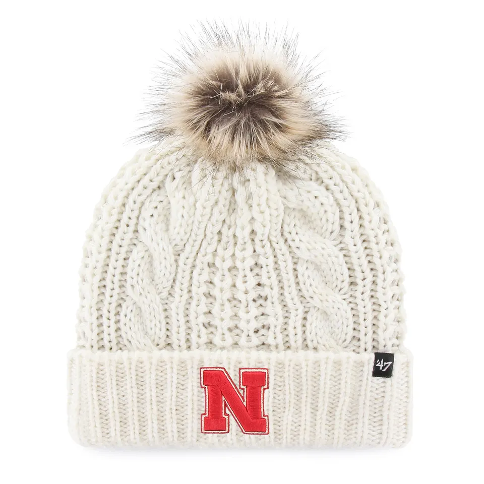 47-knits-meeko-nebraska-cuff-beanie-damen-wei-mit-bommel image 1