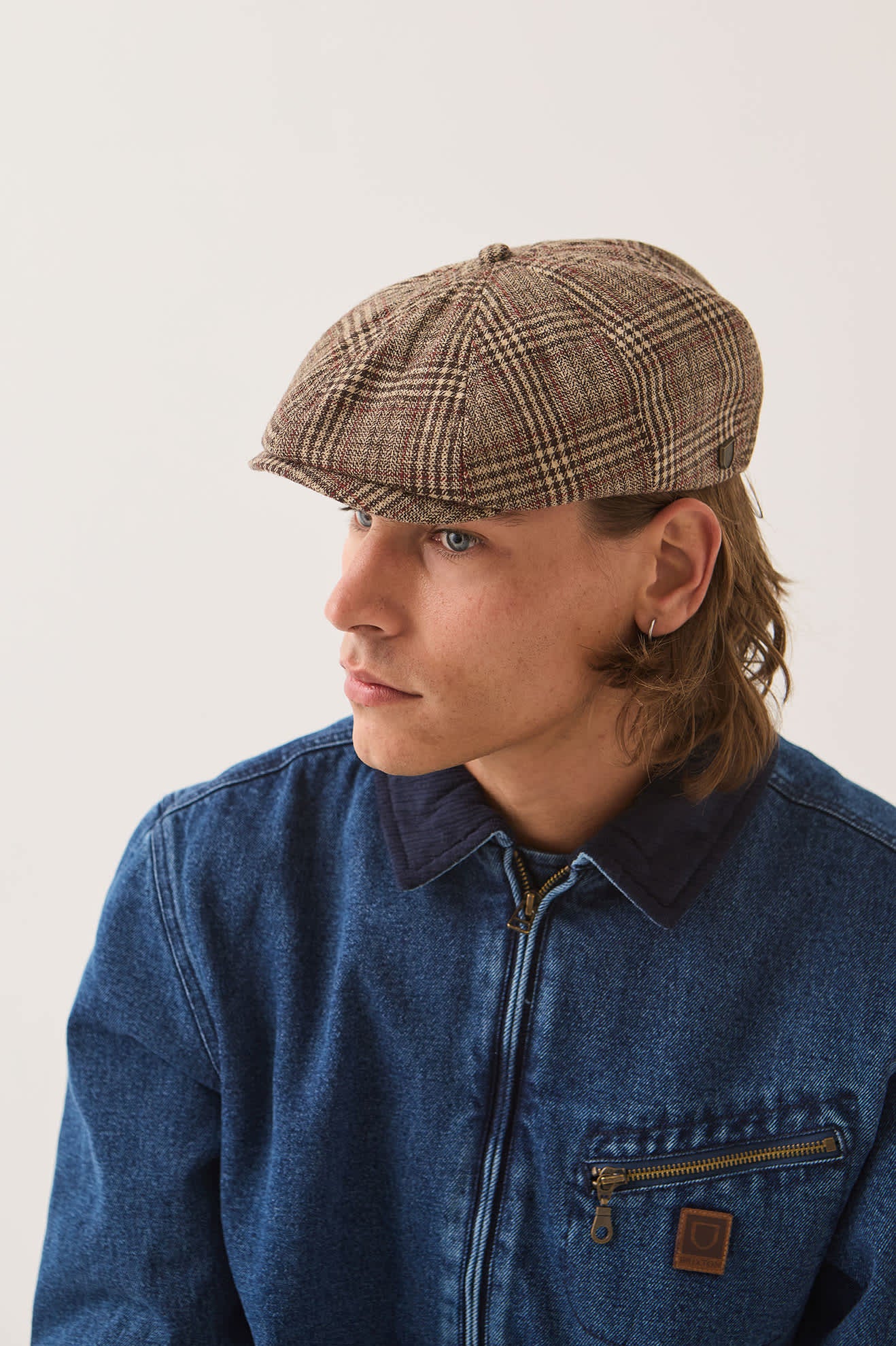brixton-brood-newsboy-schieberm-tze-brown-tan-red-plaid image 2